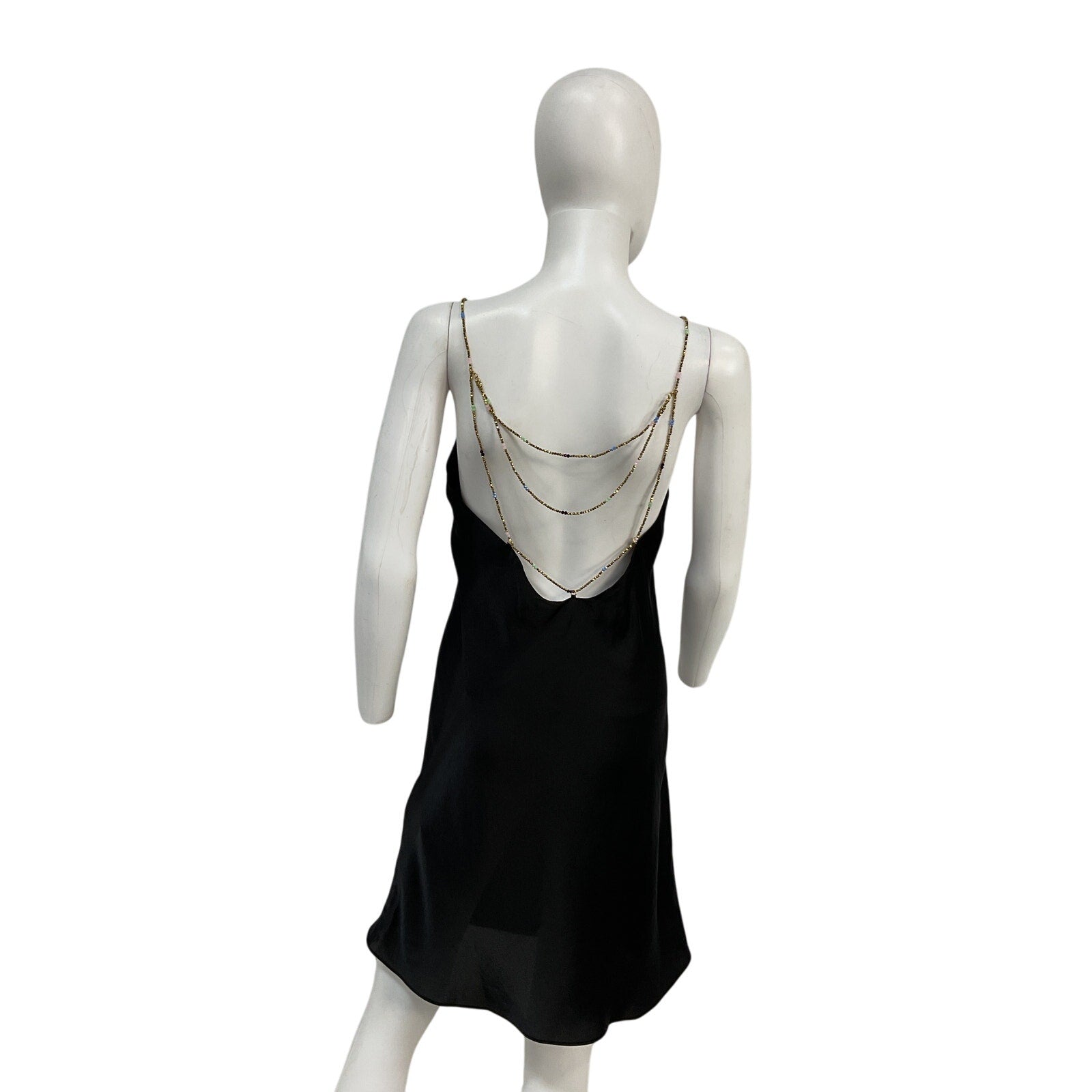 Ba&Sh 'Clem' Open Back Black Polyester Mini Slip Dress Size 1 - NWT