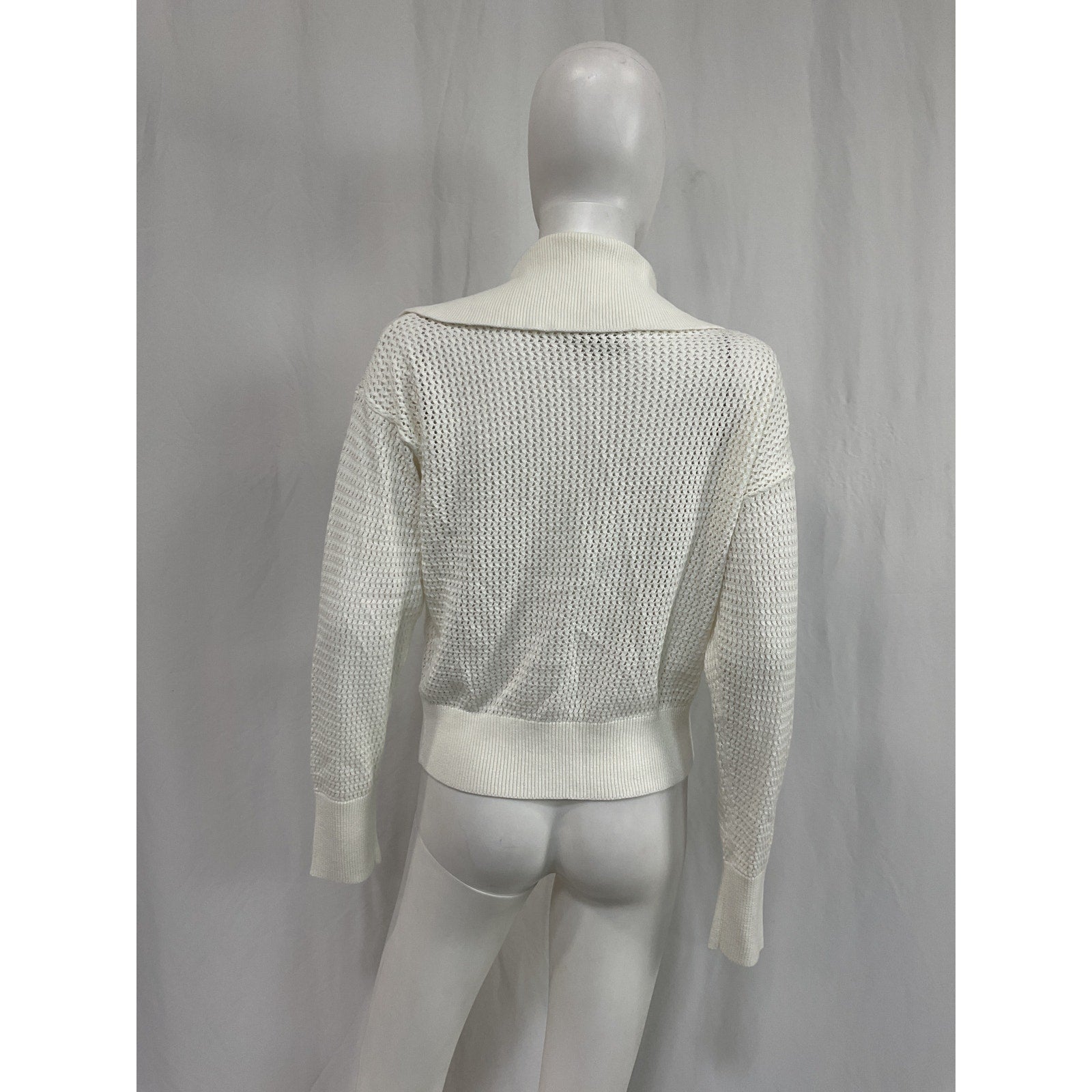 Varley 'Fairfield' White Cotton Knit Jacket Size XS