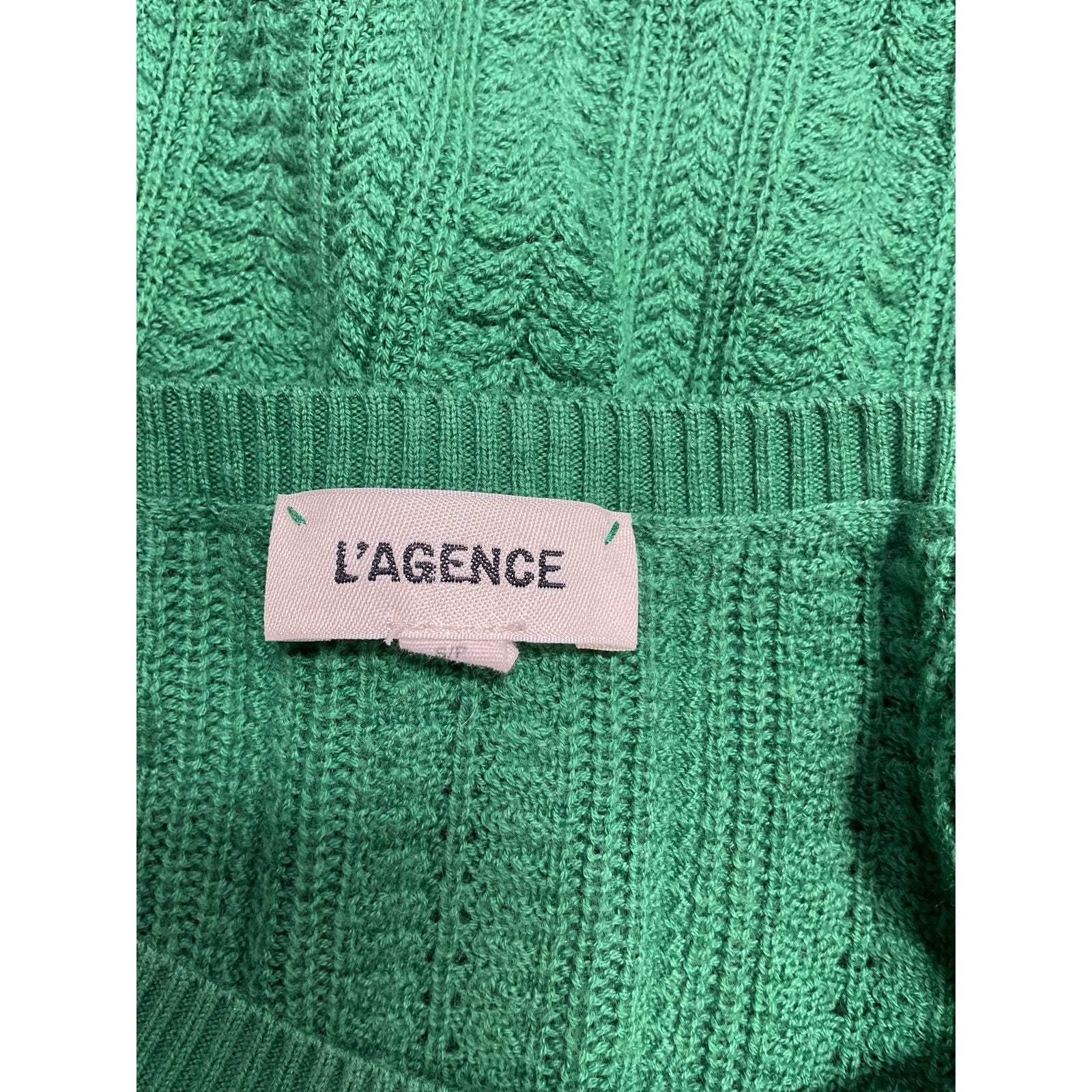 L'Agence 'Aceline' Green Pullover Round Neck Long Sleeve Sweater Size S