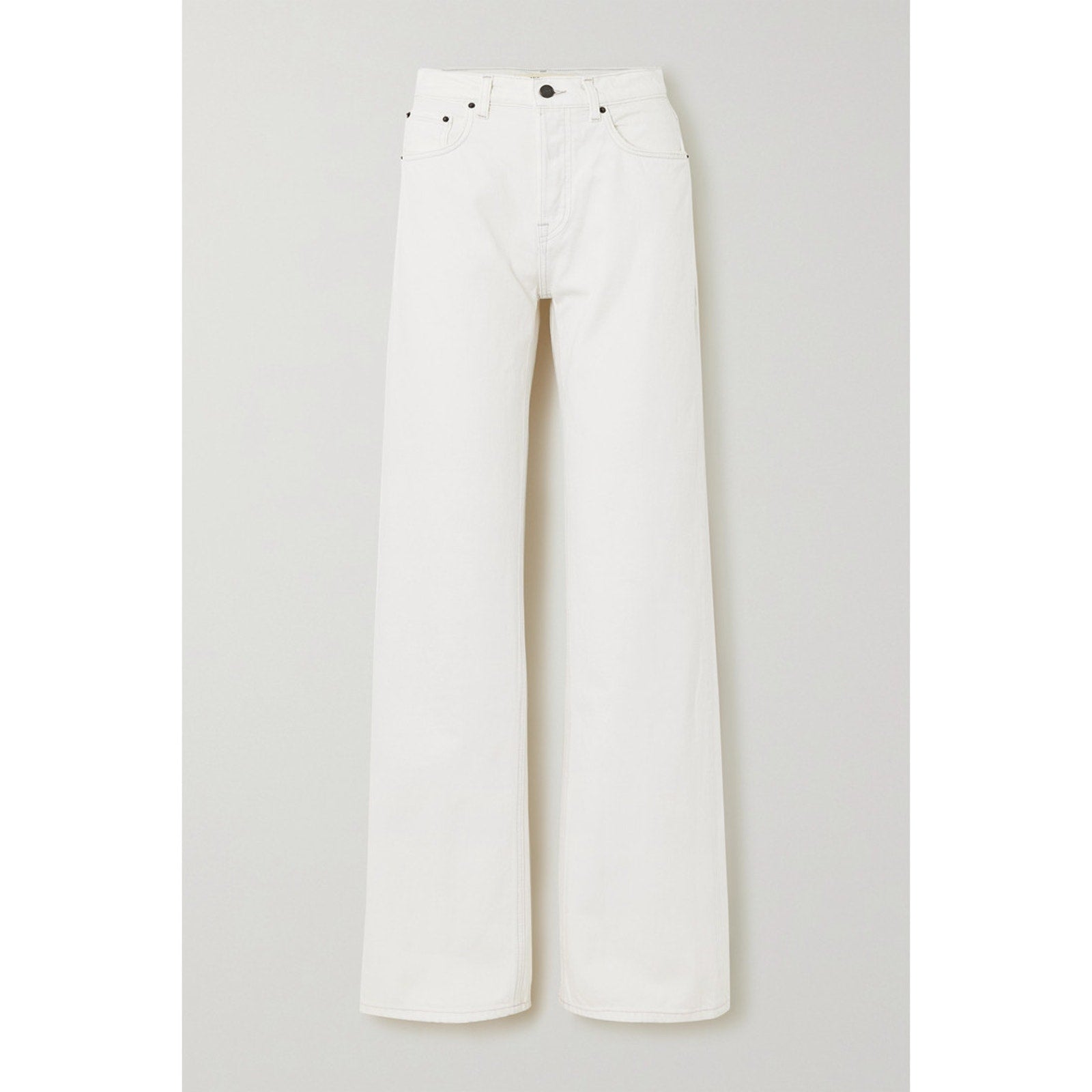 Grlfrnd 'Brooklyn' White Cotton High-Rise Straight-Leg Jeans Size 25