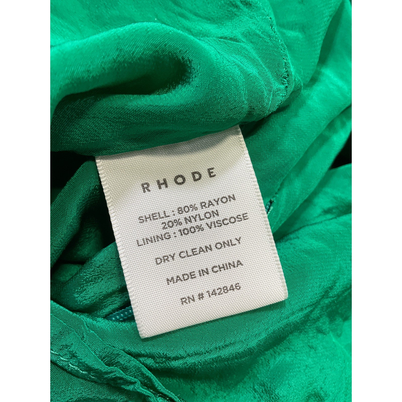 Rhode 'Pia' Green Velvet Mini Dress Size 2