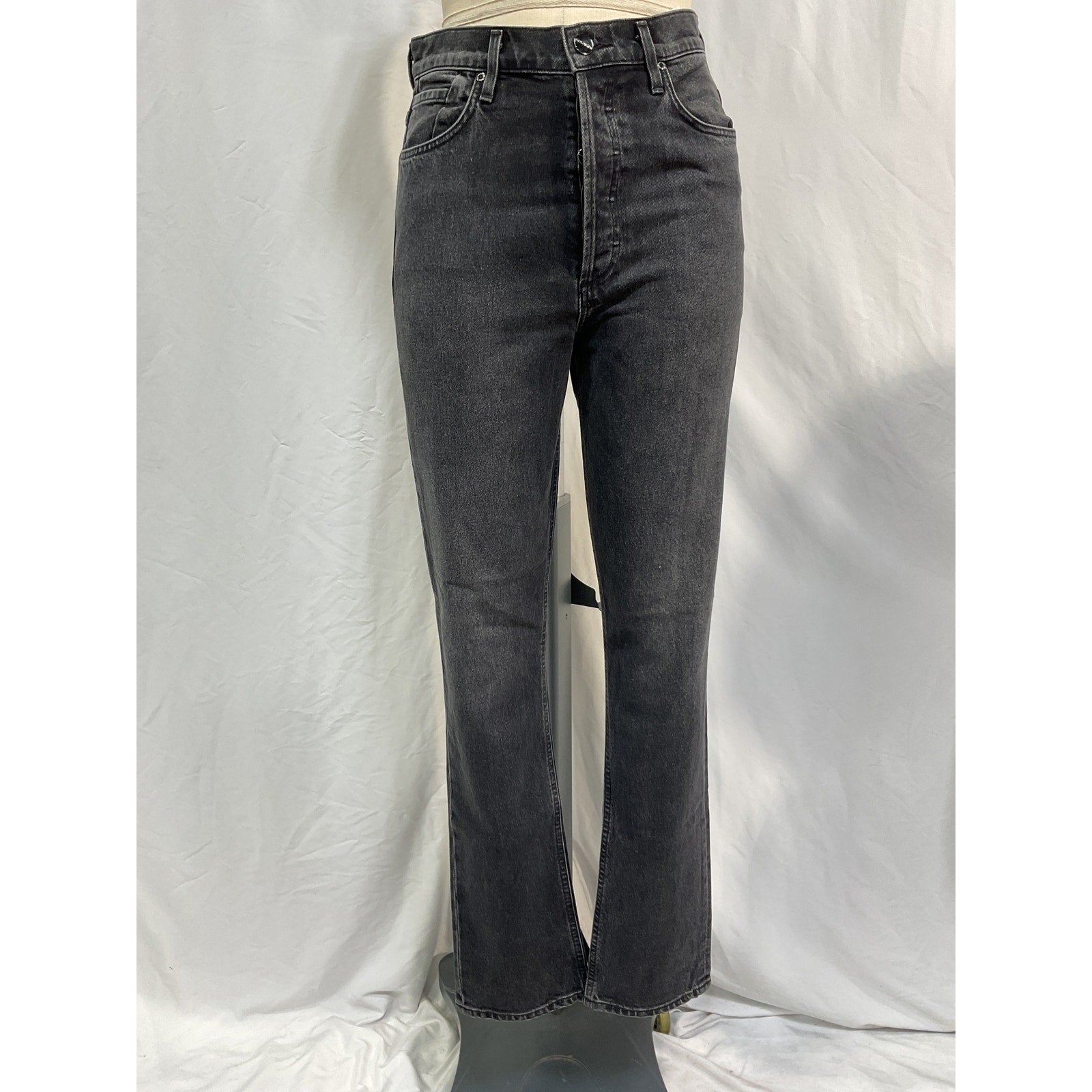 Goldsign 'Lawler' Black Cotton High-Rise Slim-Leg Jeans Size 26