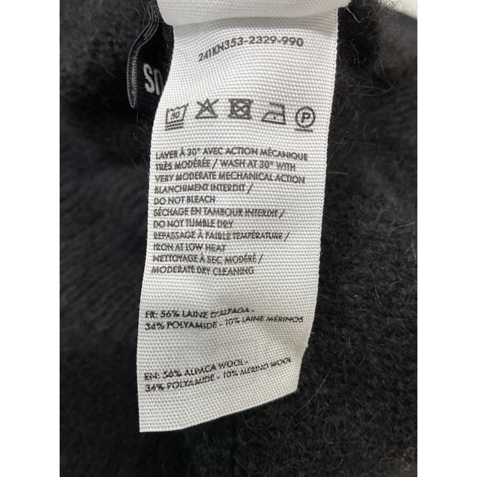 Jacquemus 'Intarsia-Knit' Black Alpaca-Blend Sweater Size XXS