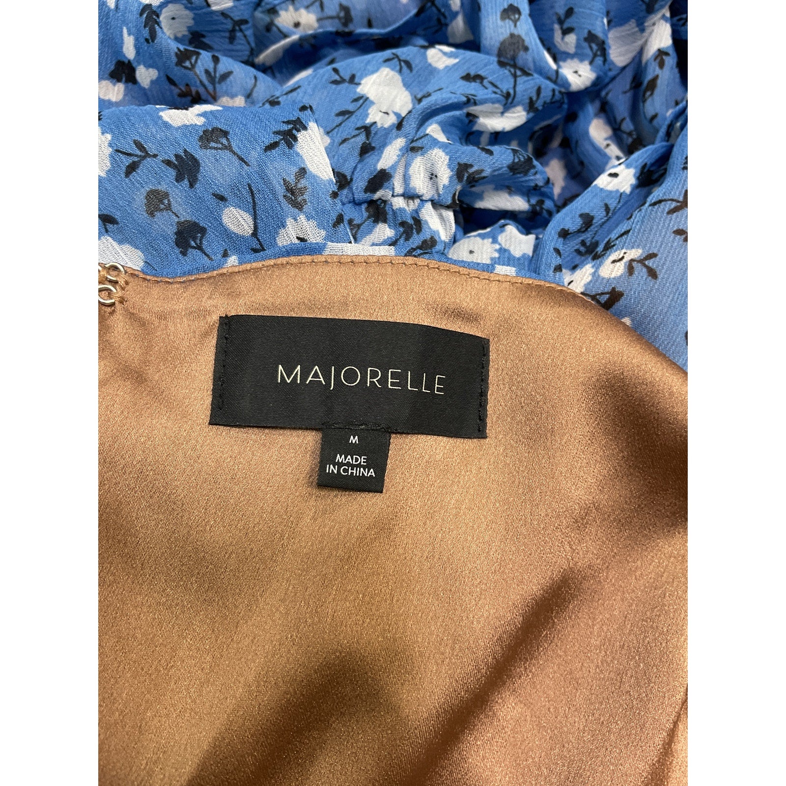 Majorelle 'Ailish' Blue Georgette Cut Out Mini Dress Size M