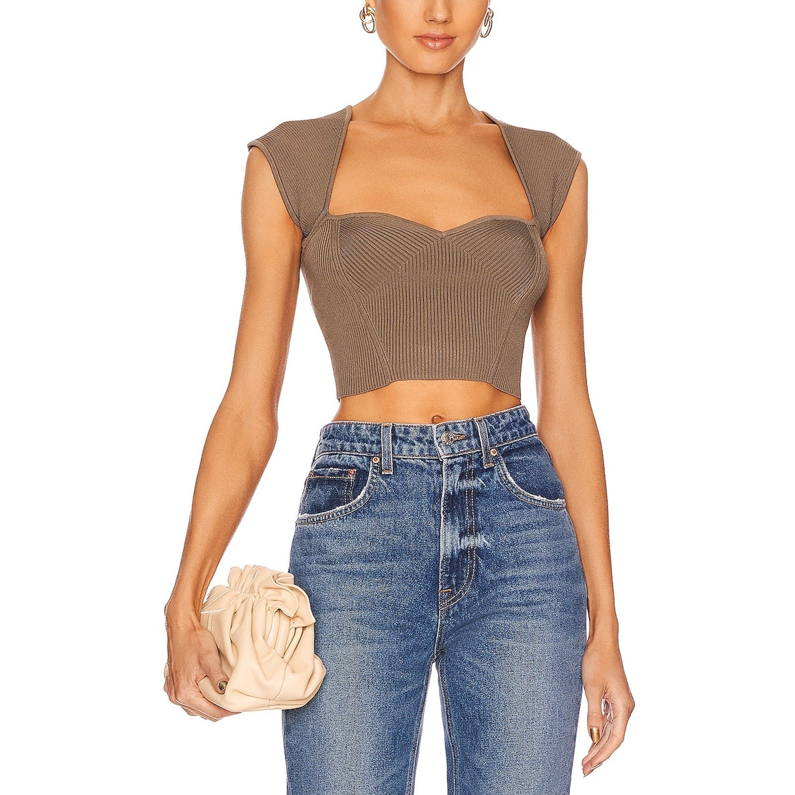 Simkhai 'Abia' Green Rayon Cropped Tee Size M