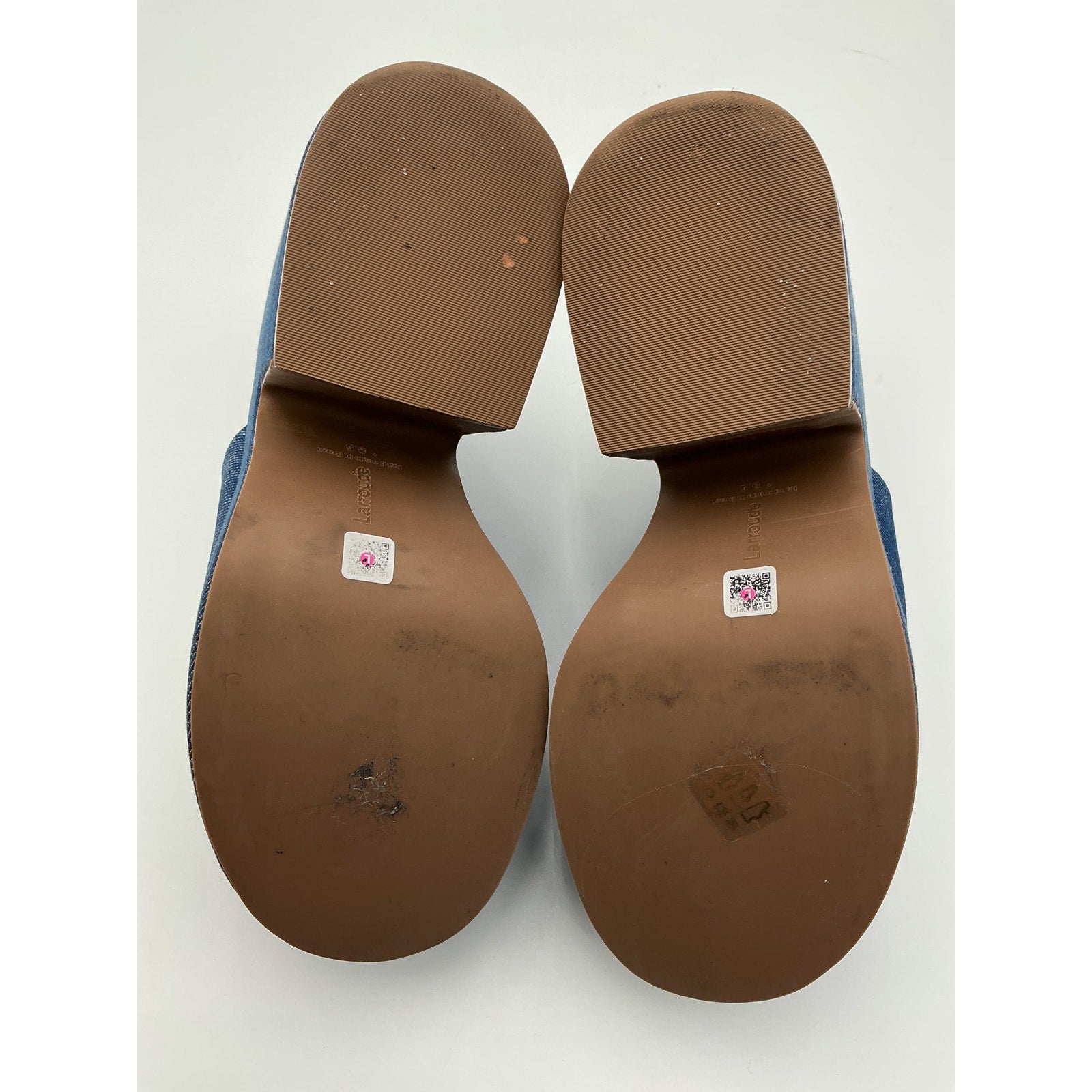 Larroude 'Wanda' Blue Denim Mule Size 8.5