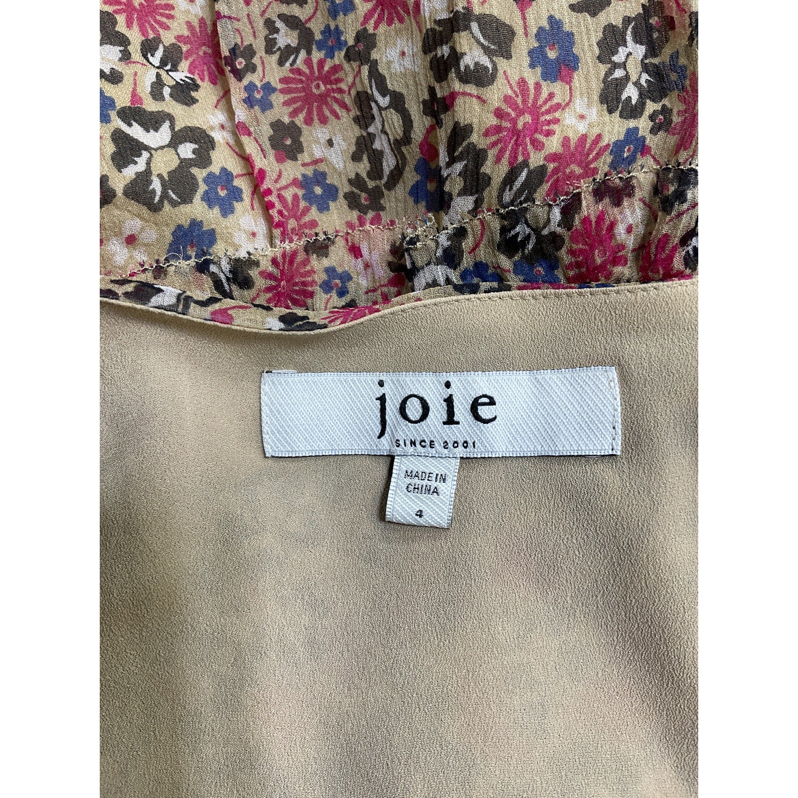 Joie 'Adanson' Pink Silk Mini Dress Size 4