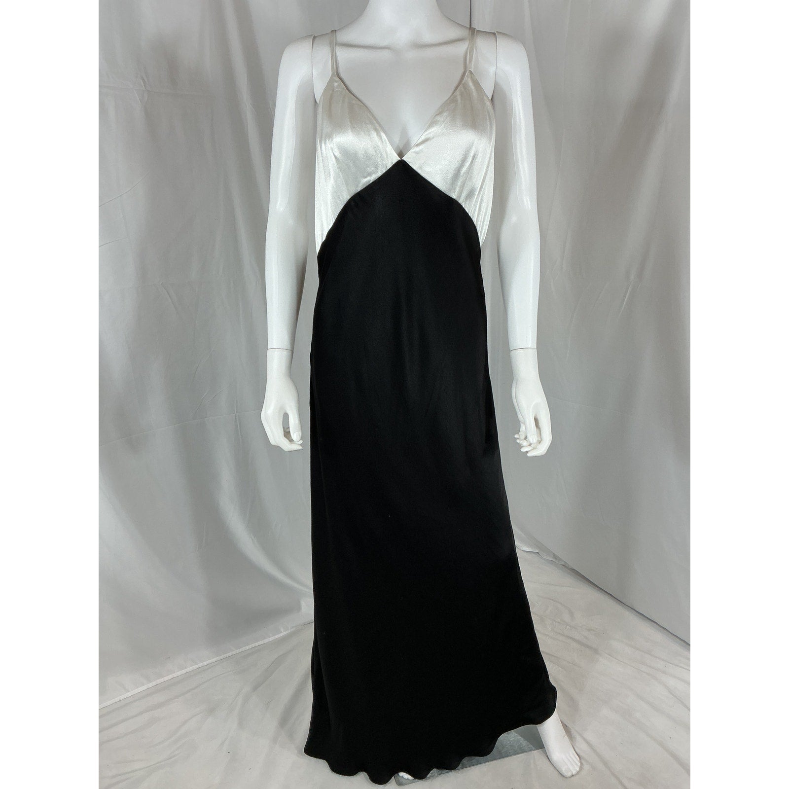 Dissh 'Milly' Black Viscose Satin Midi Dress Size 12