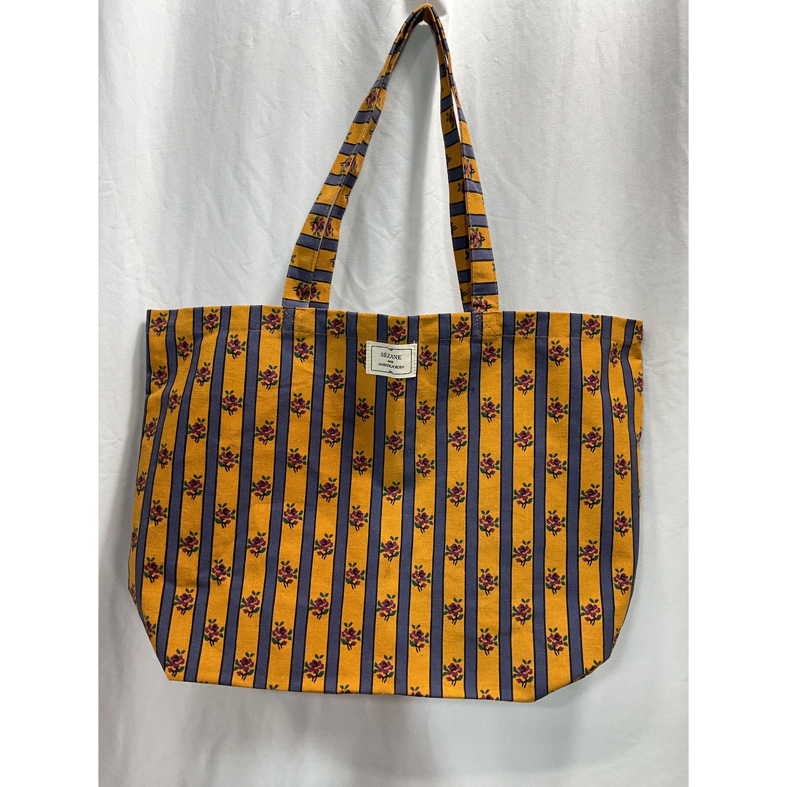Sézane Orange x Mdlo Canvas Open Top Tote Bag