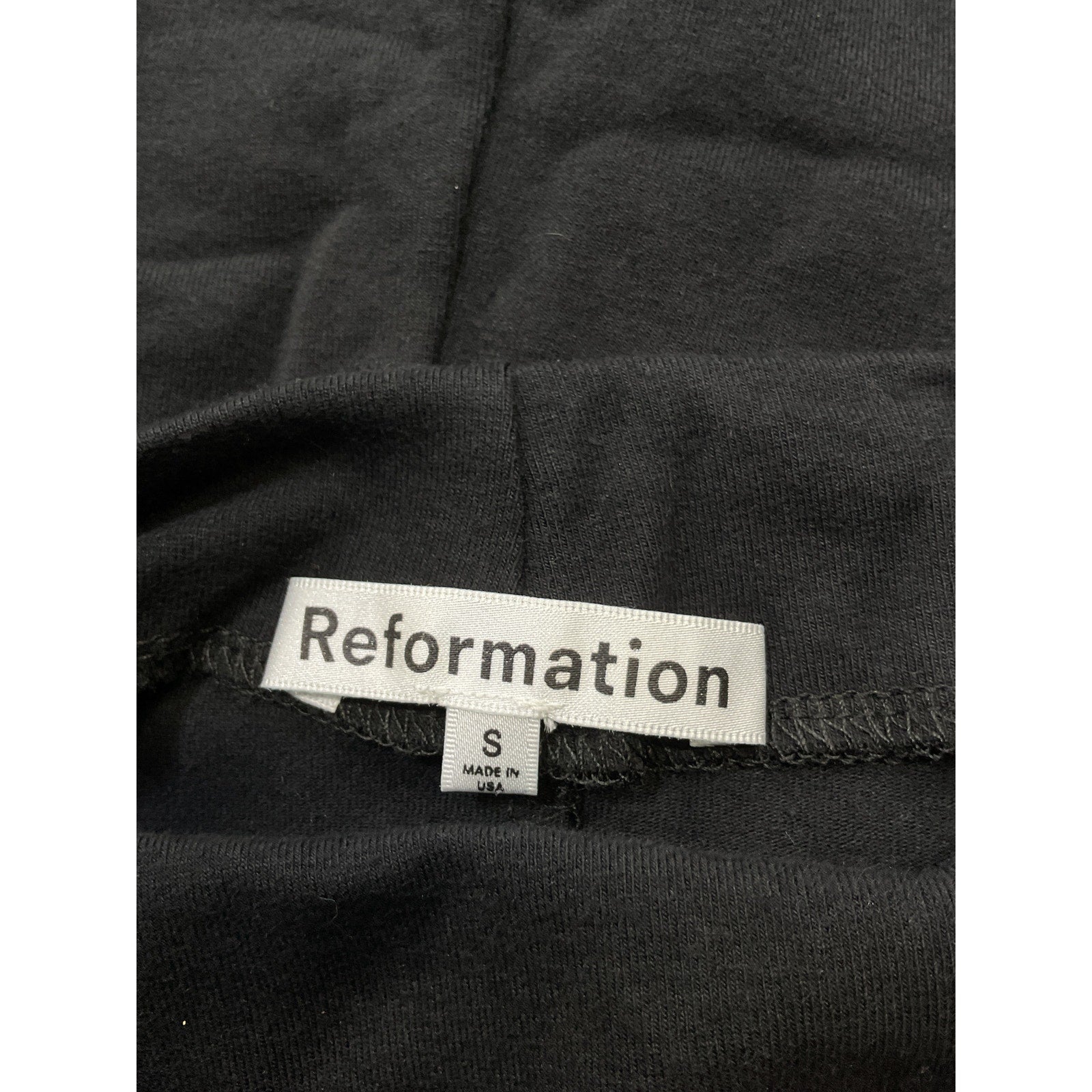 Reformation 'Alden' Black Cotton Knit Dress Size S