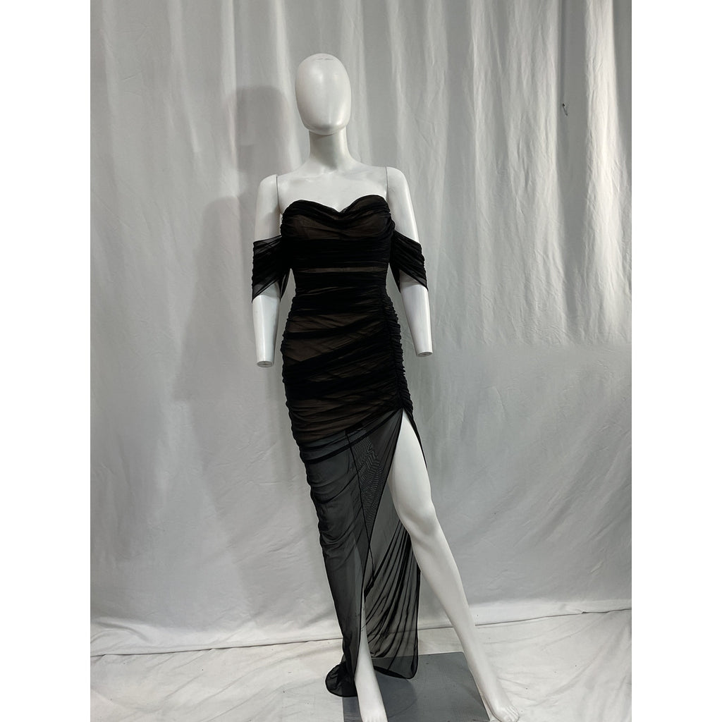 Nookie 'Dita' Black Mesh Gown Size S