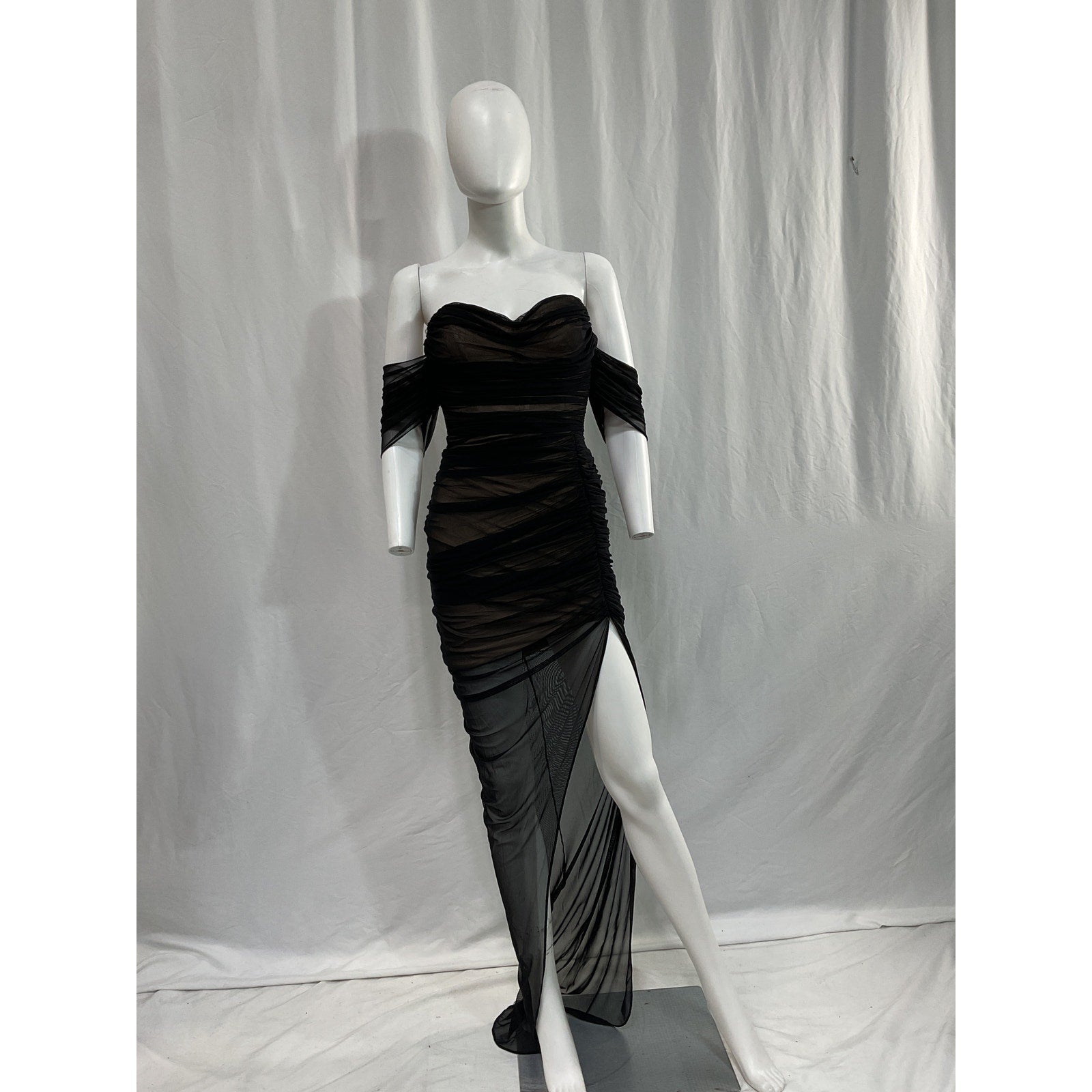 Nookie 'Dita' Black Mesh Gown Size S