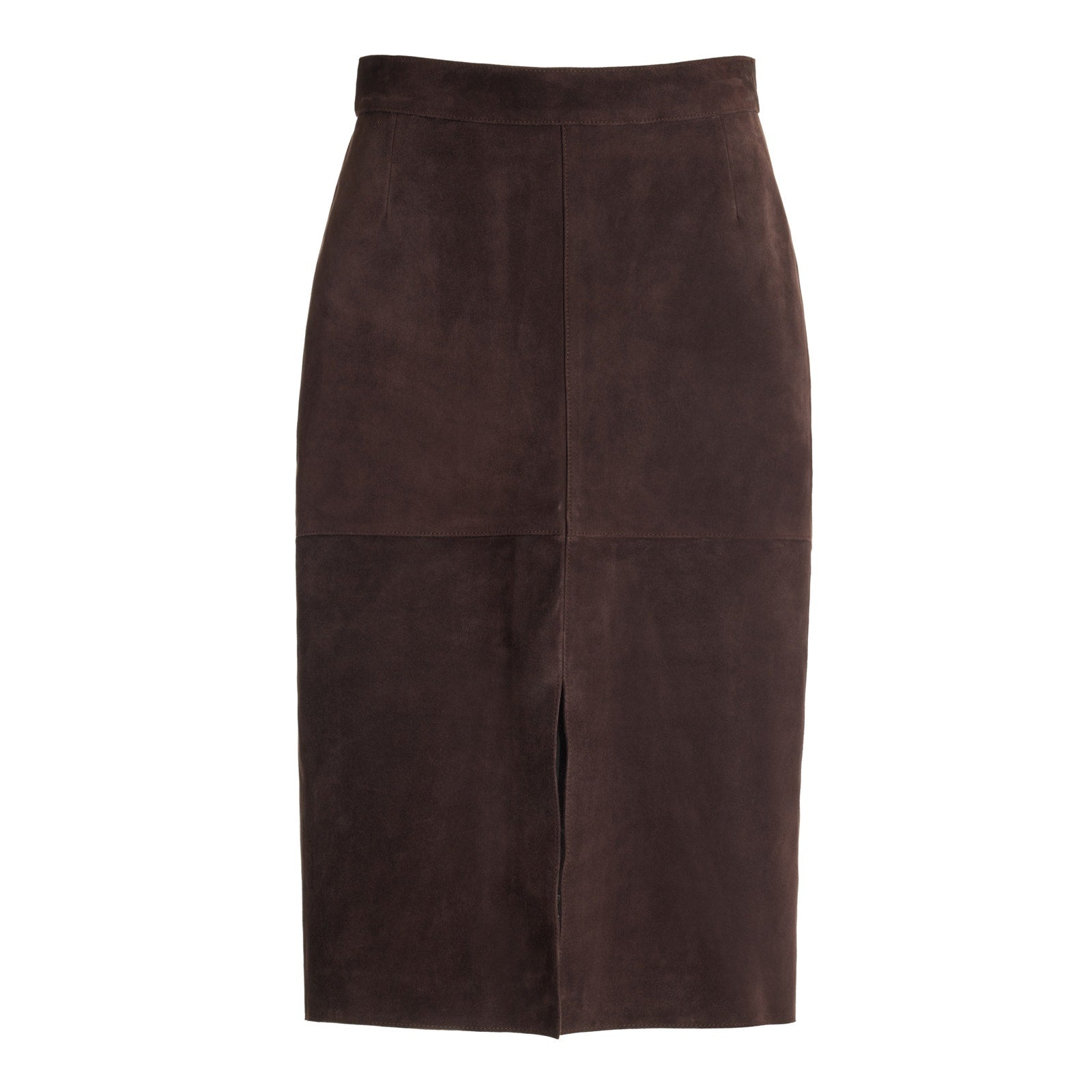 Toteme 'Paneled' Brown Suede Midi Skirt Size 36