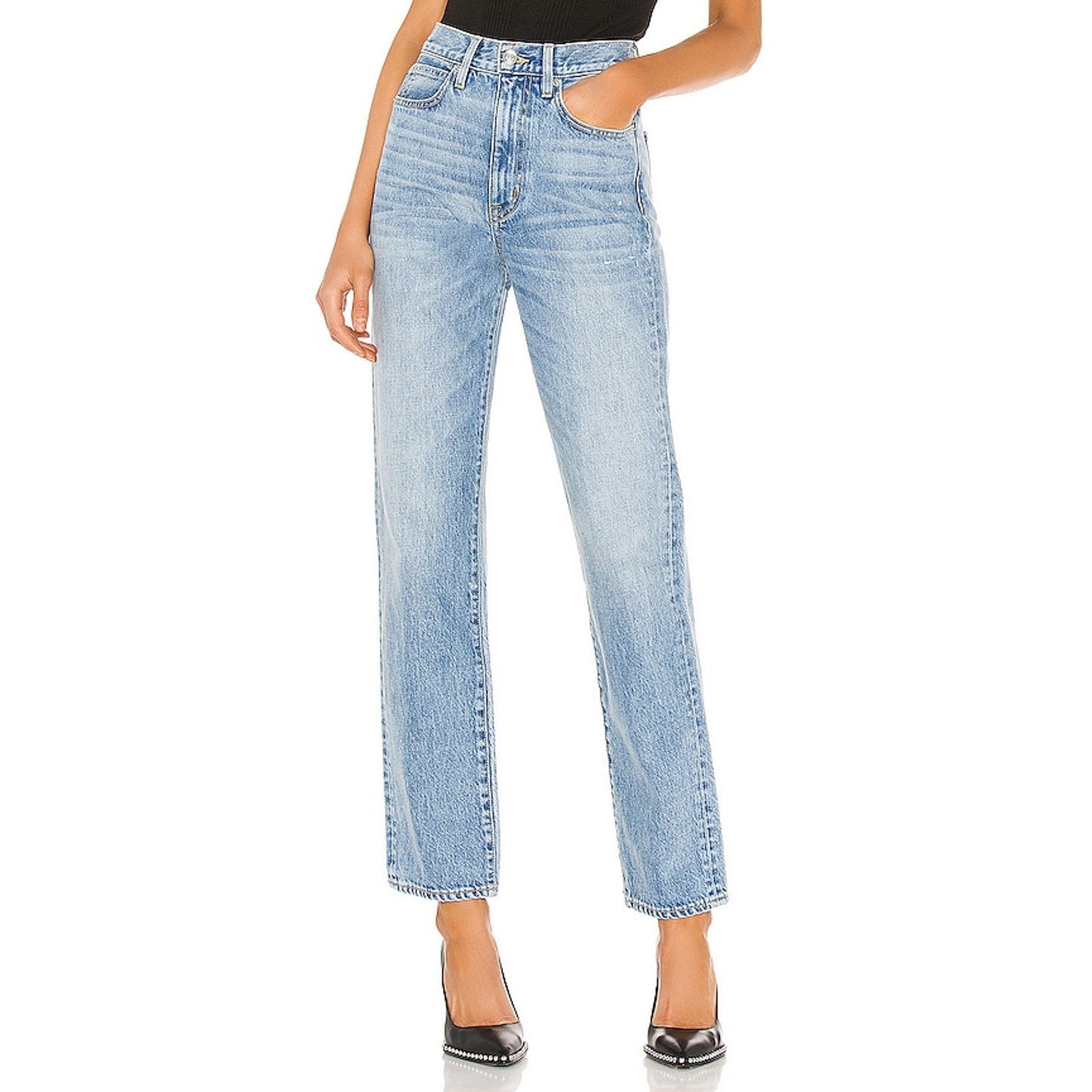 Slvrlake 'London' Blue High Rise Straight Size 25