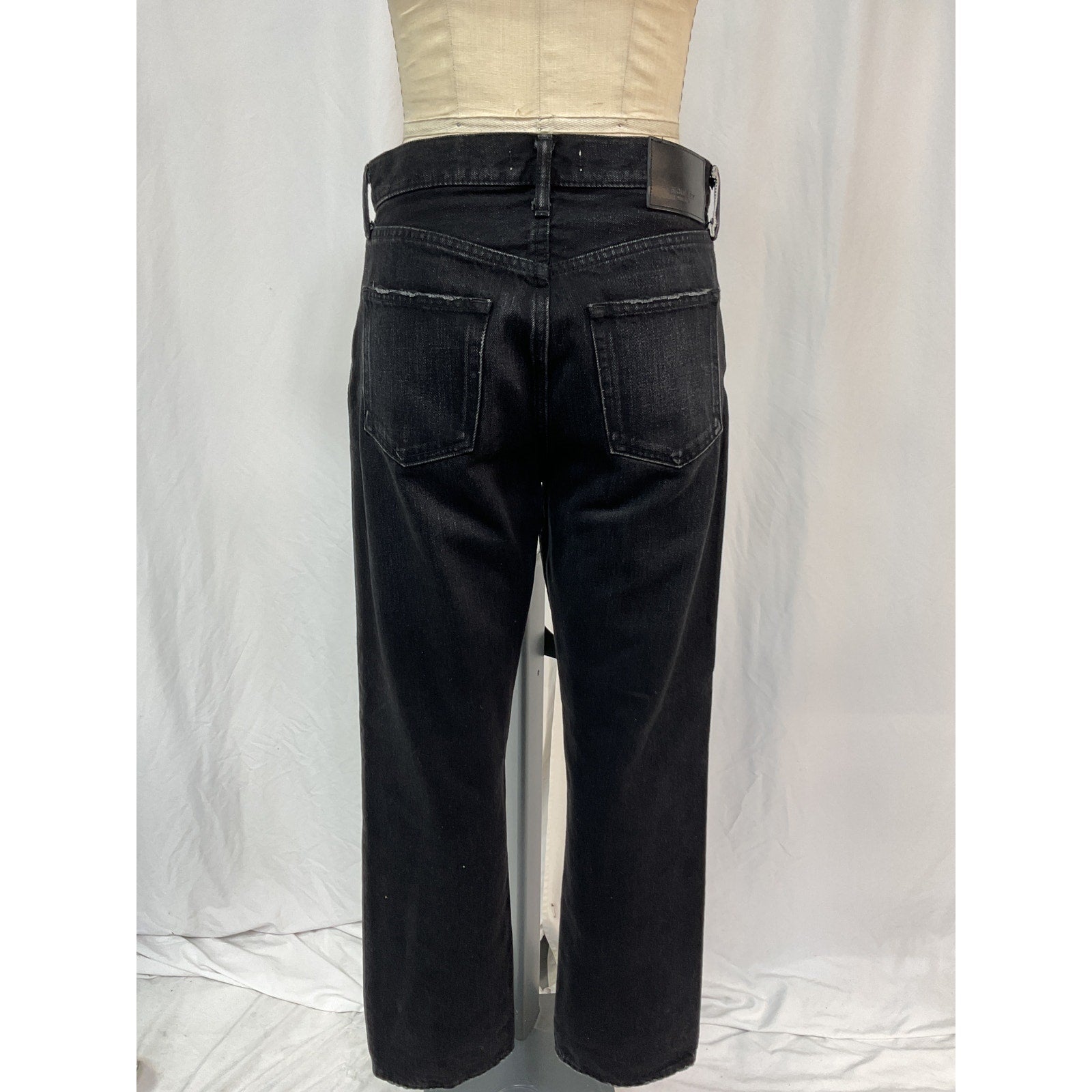 Moussy 'Murrieta' Black Cotton Wide Straight Leg Denim Jean Size 26