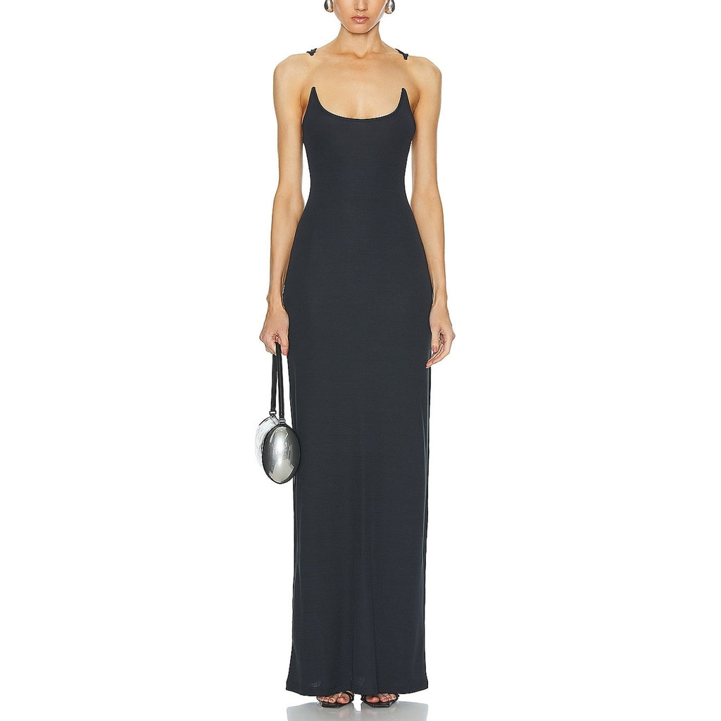 Y/Project Invisible Black Cotton Strap Dress Size XS