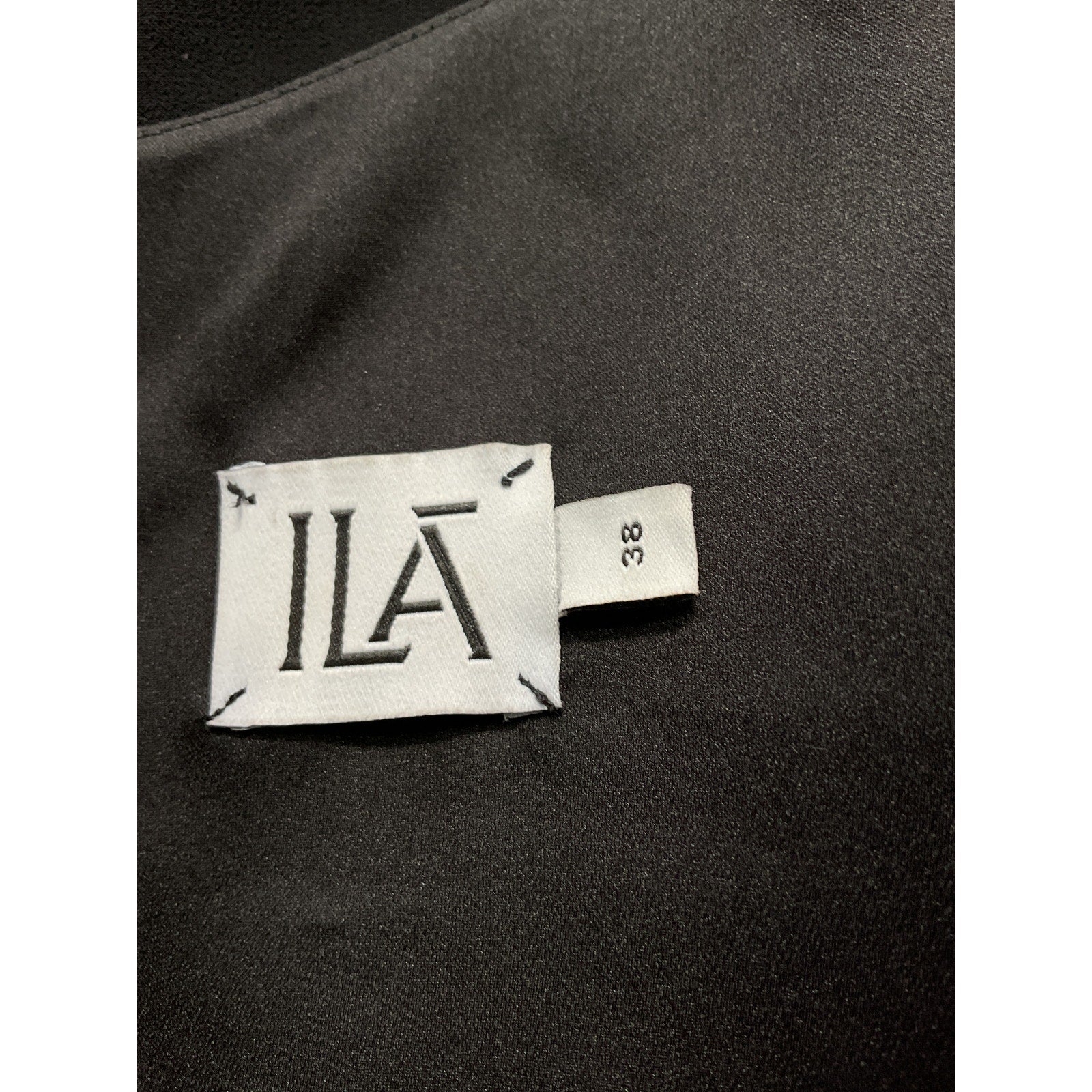 Ila . 'Mercury' Black Tie-Detailed V Neck Long Sleeve Mini Dress Size 8