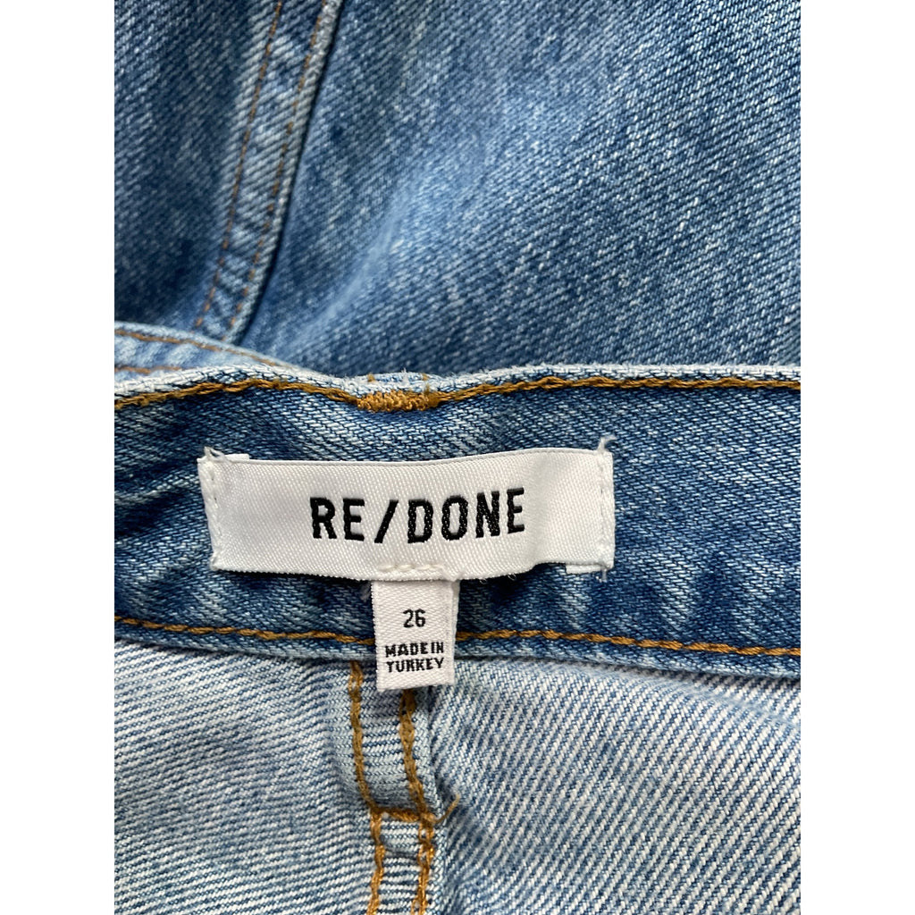 Re/Done '90S' Blue Cotton High Rise Loose Jeans Size 26