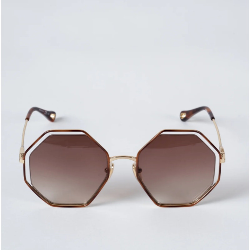 Chlo� 'Octagonal' Gold Cut-Out Sunglasses Size OS