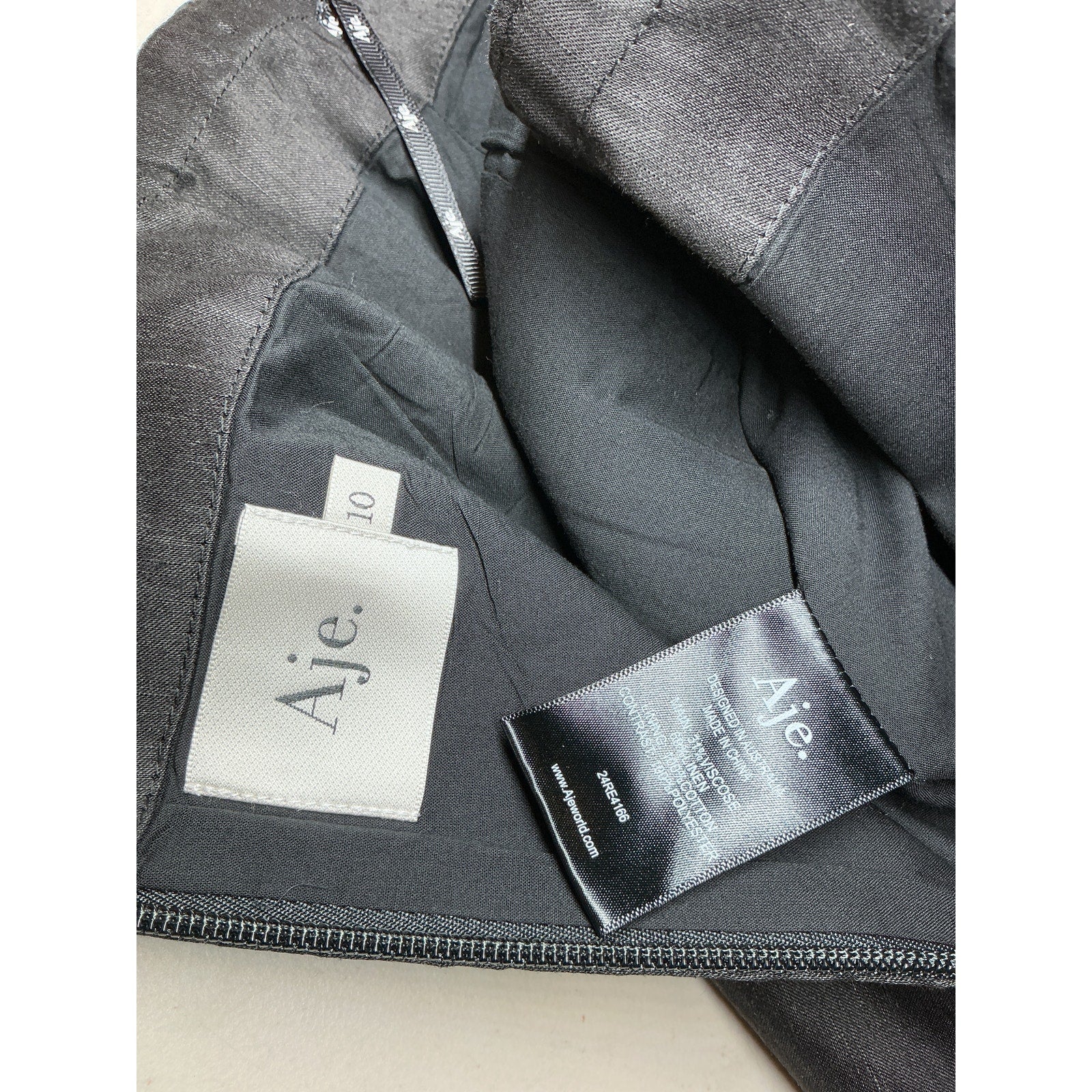 Aje 'Energy' Black Linen Mini Skirt Size 10
