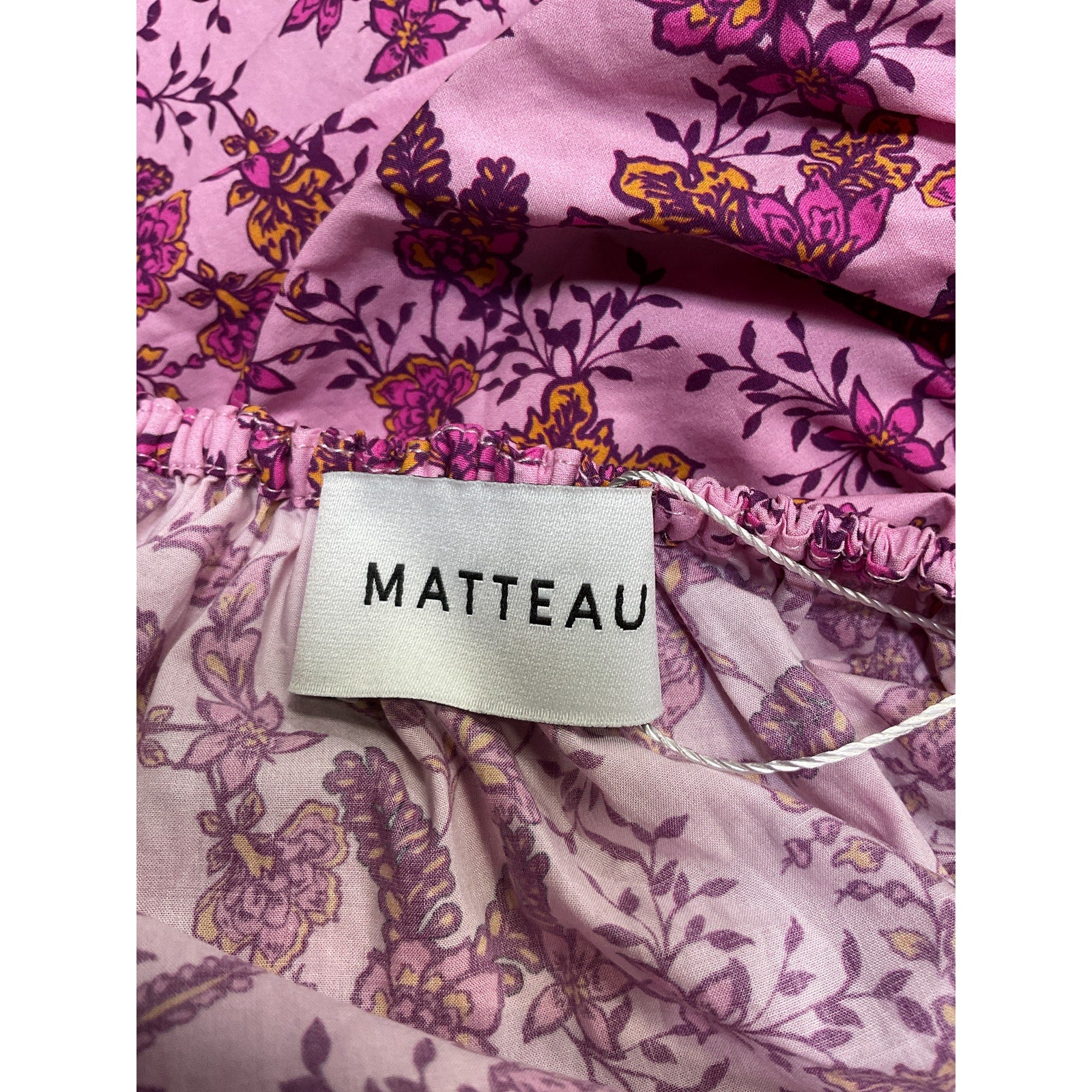 Matteau Floral-Print Pink Cotton Cutout Dress Size 4