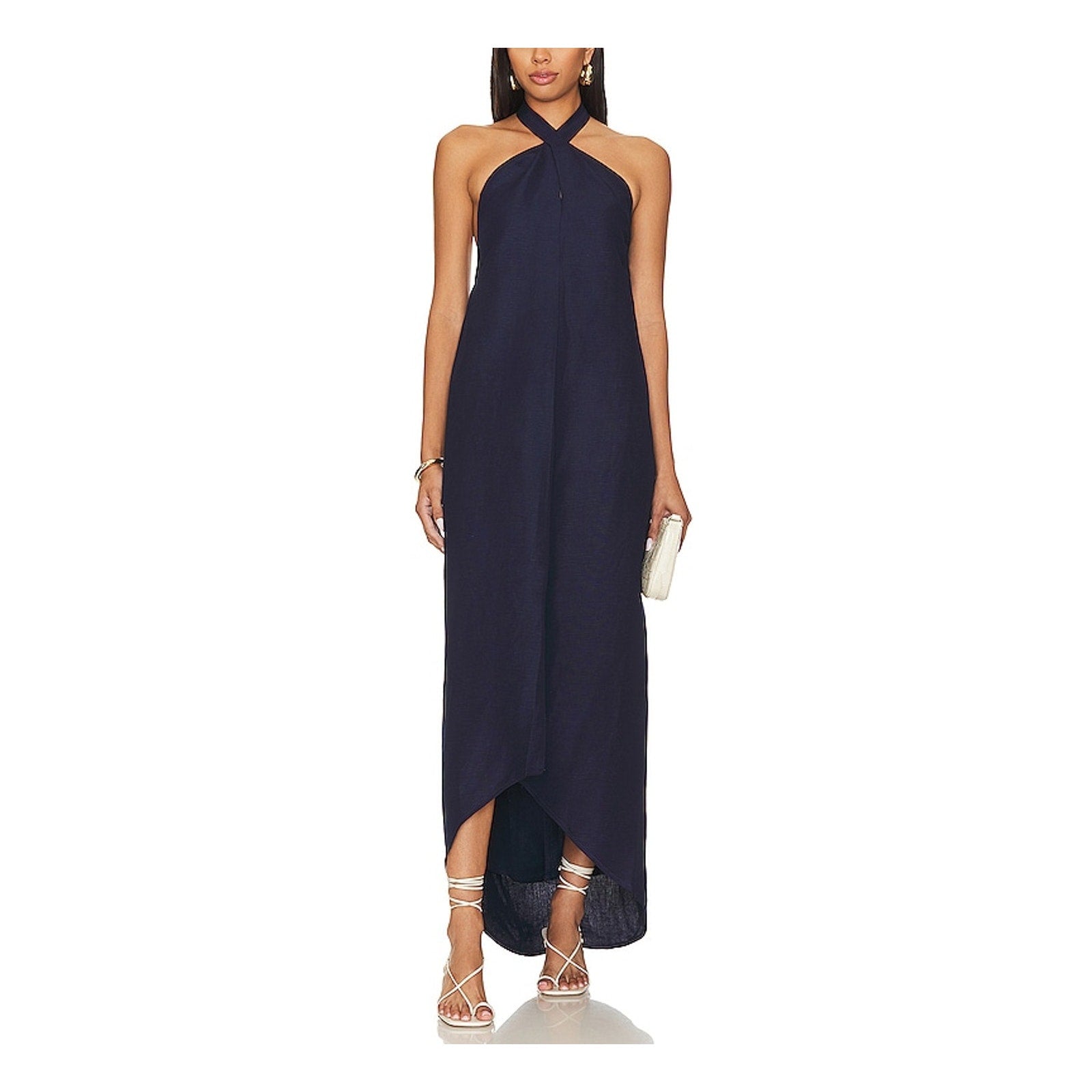 Onia 'Air' Blue Linen Halterneck Maxi Dress Size S - NWT