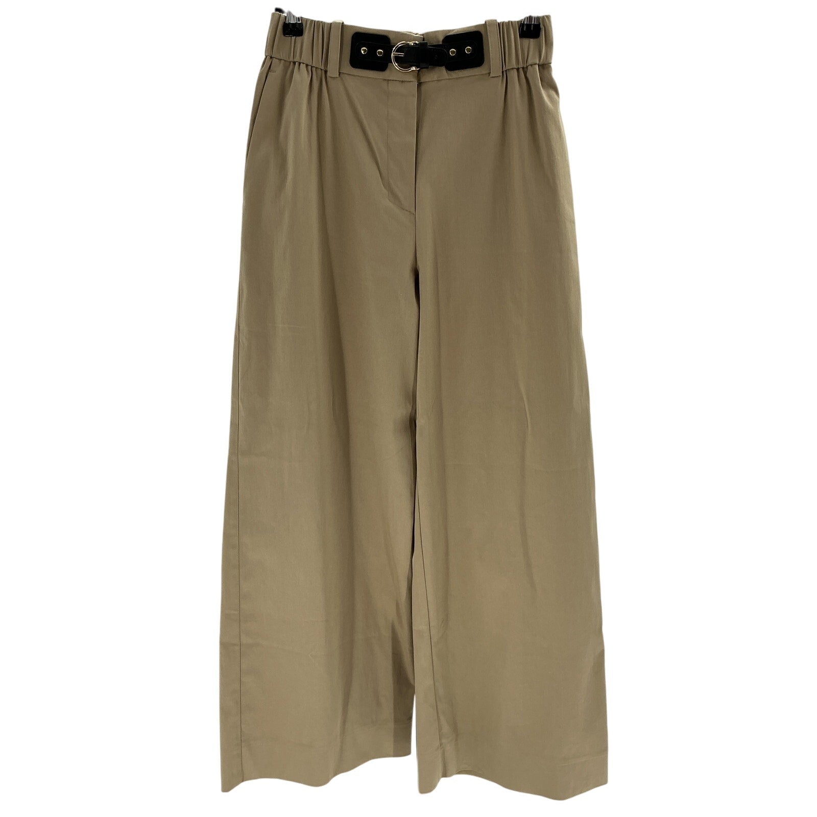 Maje 'Piuma' Beige Cotton Wide Leg Gabardine Trousers Size 4 - NWT
