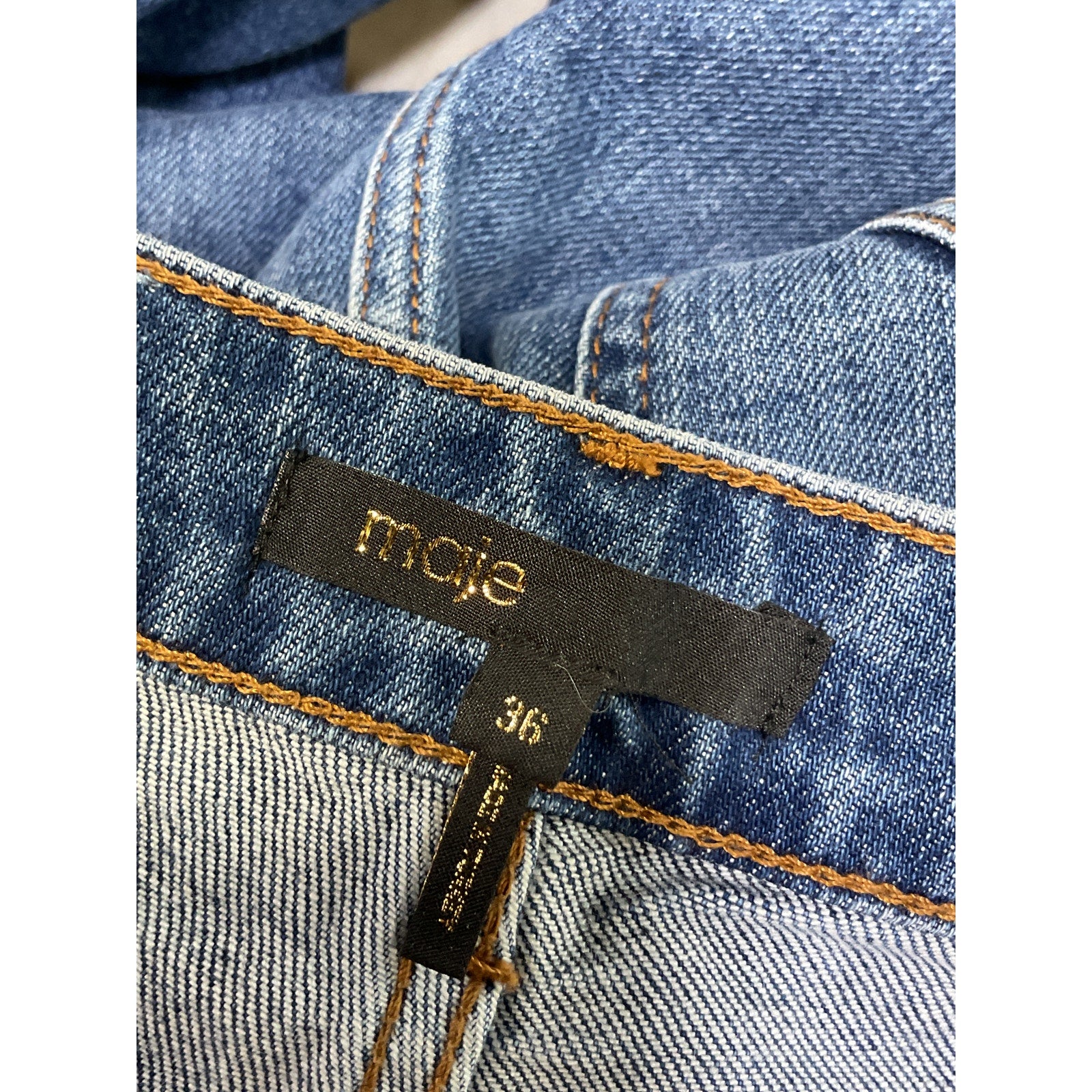 Maje 'Prany' Blue Flared Leg Denim Jeans Size 36