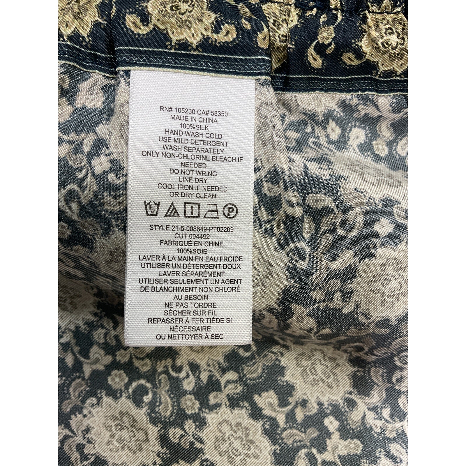 Joie 'Printed' Green Silk-Twill Wide-Leg Pants Size M - NWT