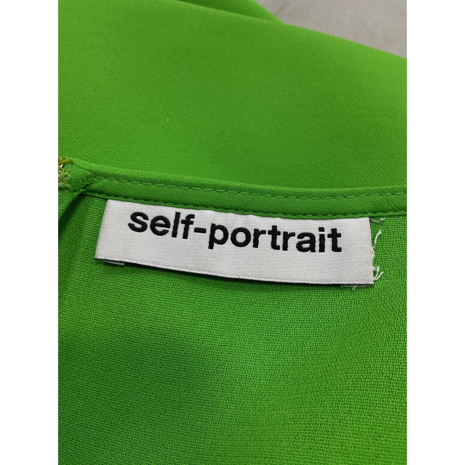 Self-Portrait 'Crystal-Embellished' Green Crepe Mini Dress Size 4