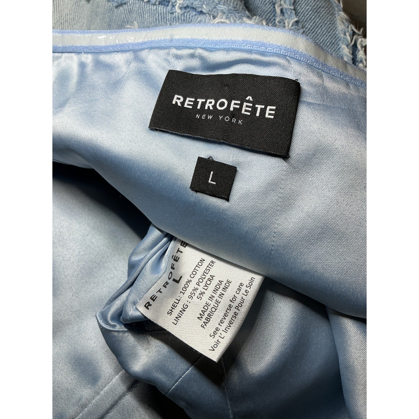 Retrofete 'Arabelle' Blue Cotton Denim Dress Size L