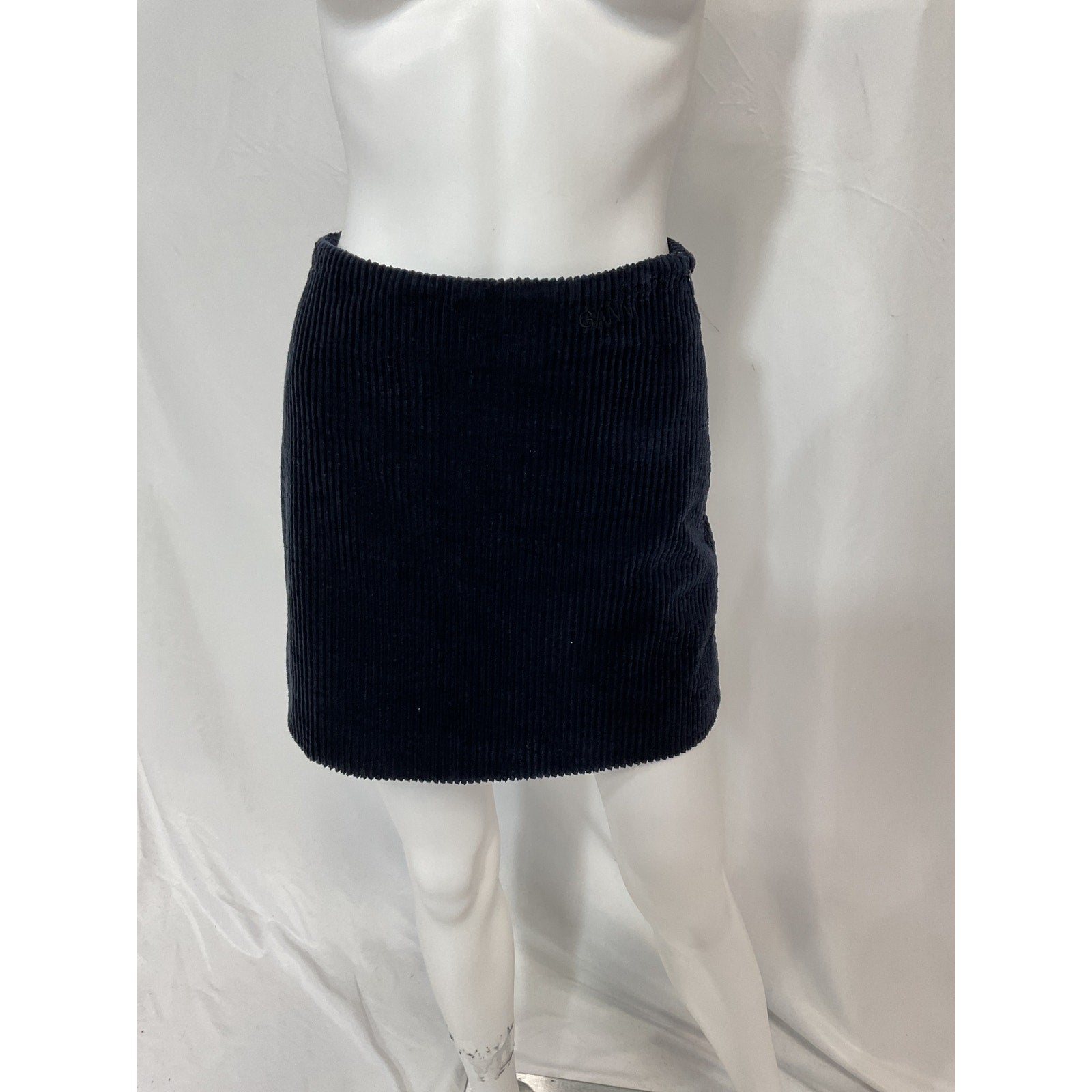 Ganni 'Organic' Navy Organic Cotton Corduroy Mini Skirt Size 2