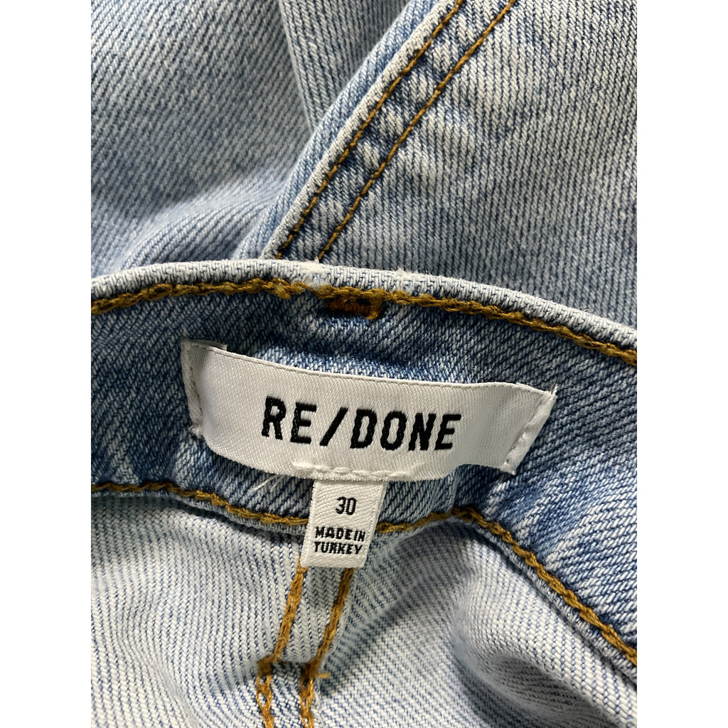 Re/Done '70s' Blue High Rise Comfort Stretch Stove Pipe Denim Jeans Size 30