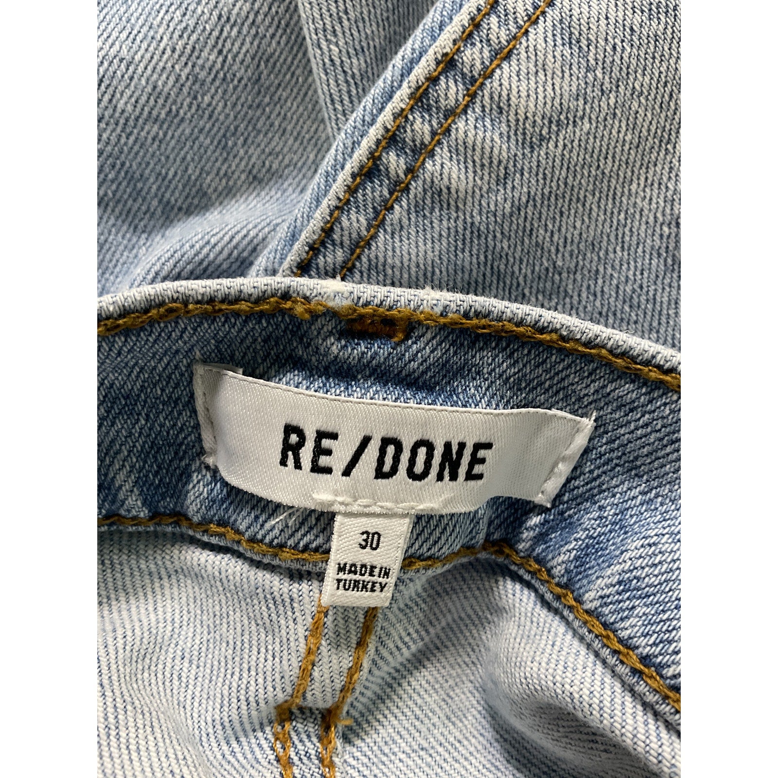 Re/Done '70s' Blue High Rise Comfort Stretch Stove Pipe Denim Jeans Size 30