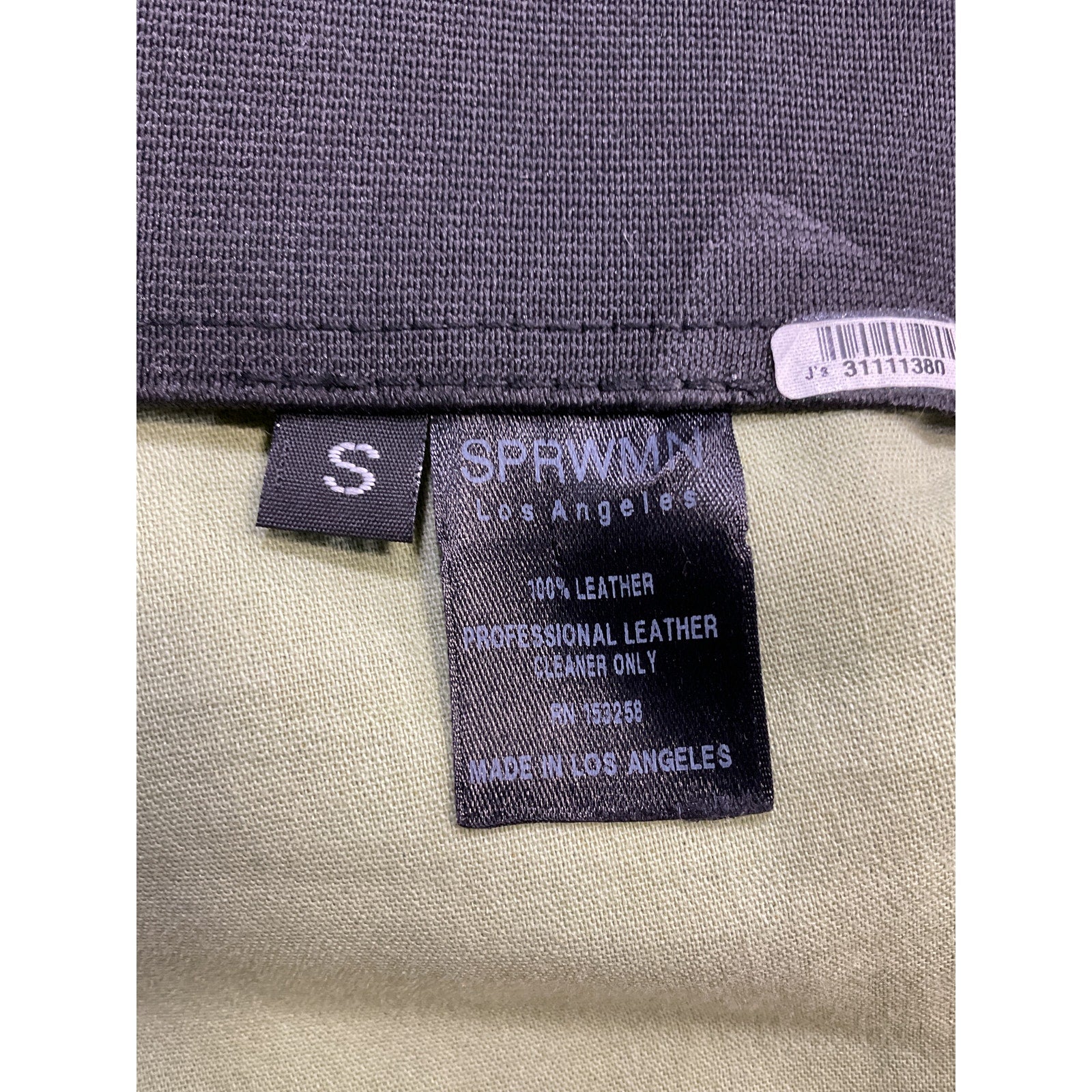 Sprwmn 'Leather' Green Leather Straight Leg Pants Size S