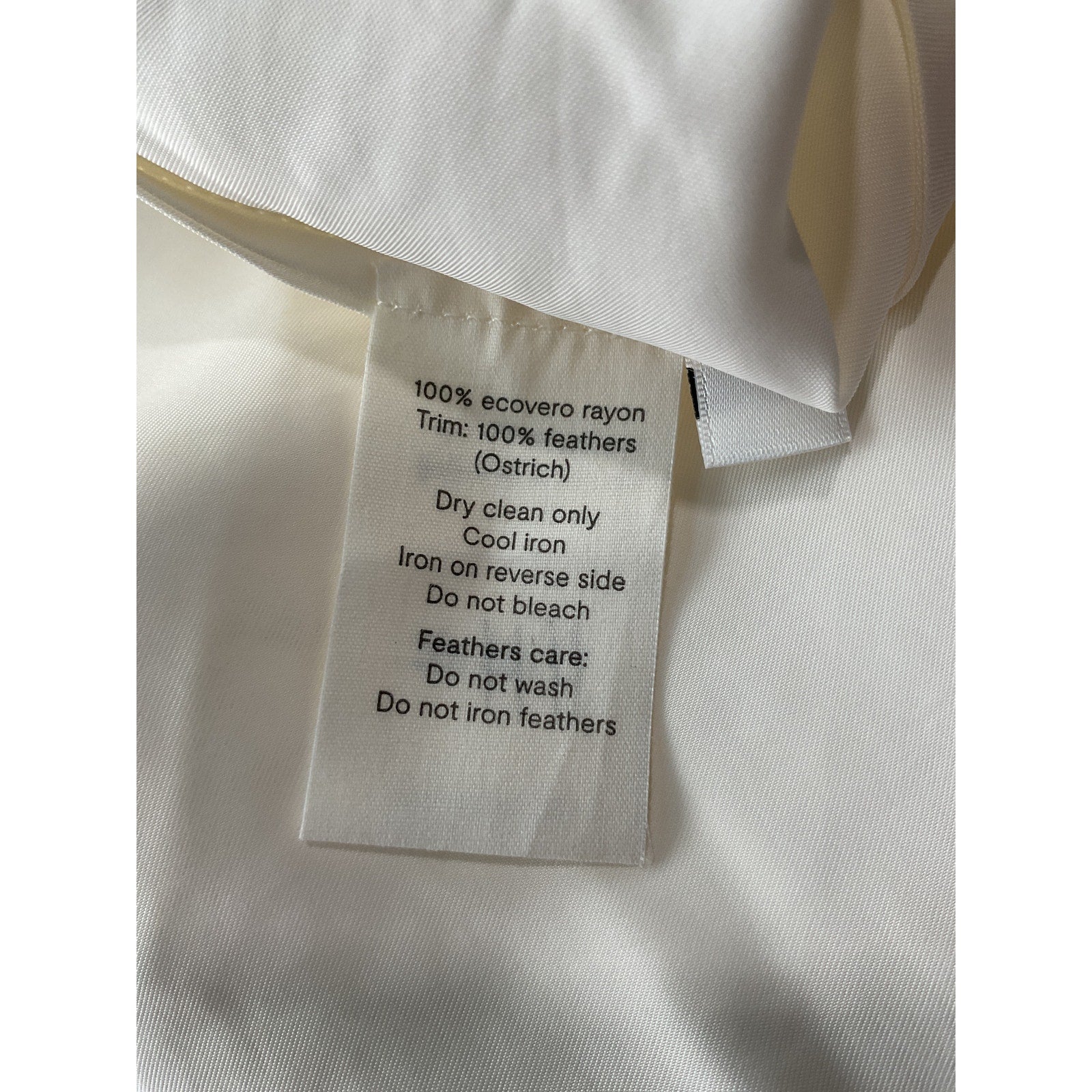 Sleeper 'Boheme' White Rayon Slip Dress With Feathers Size XL
