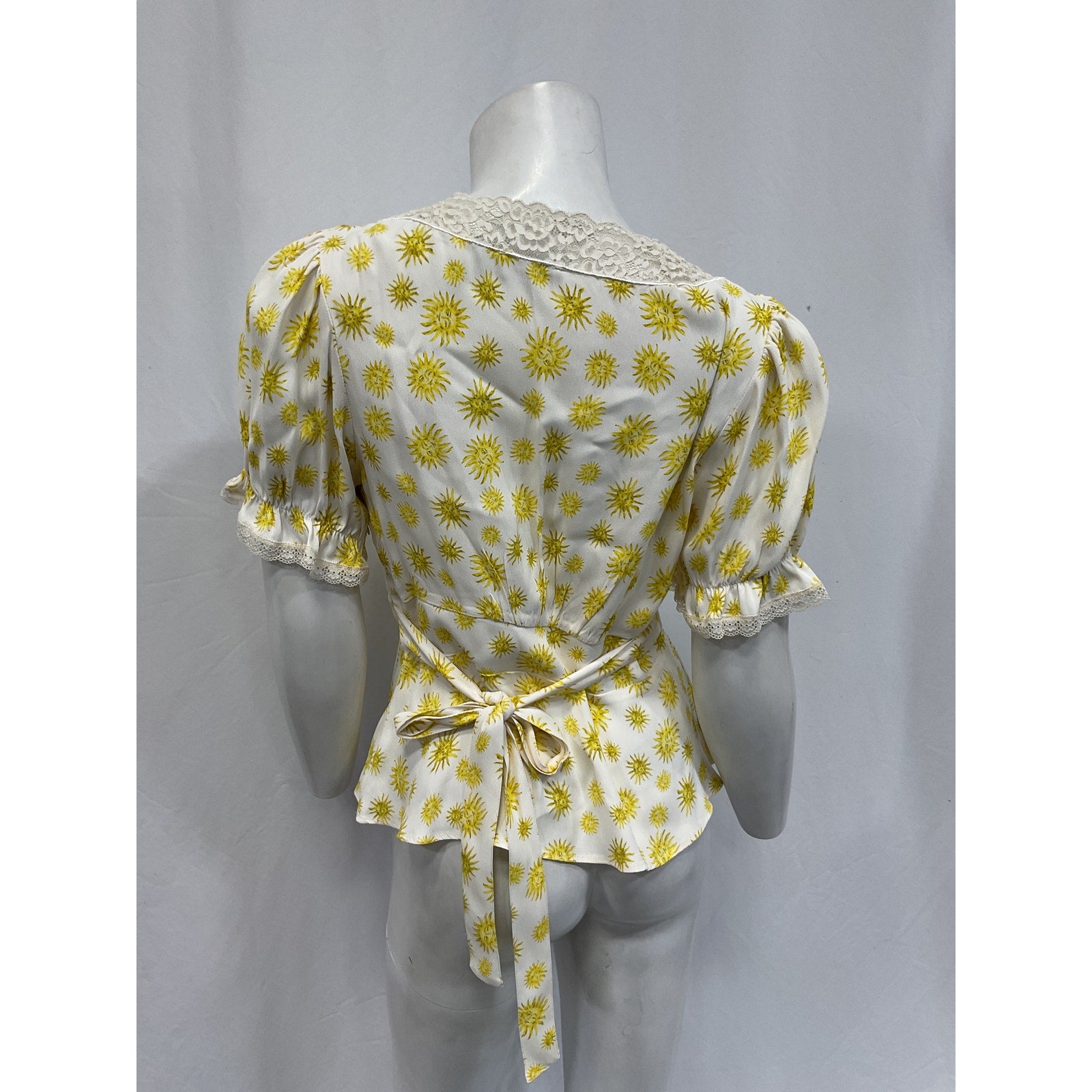 Rixo 'Selva' White Flora Print Top Size XS