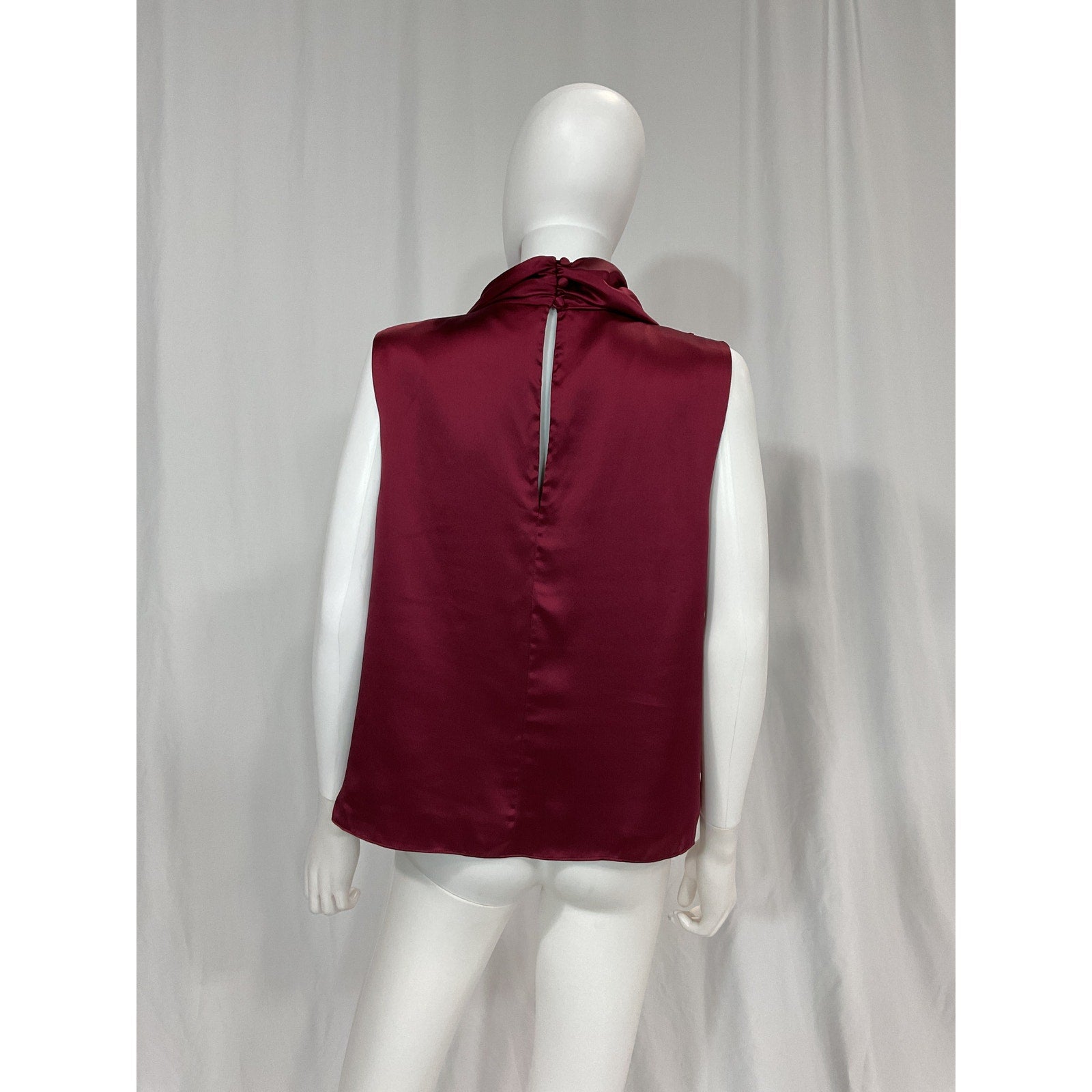 Aiifos 'Leah' Pink Mock Neck Charmeuse Blouse Size L