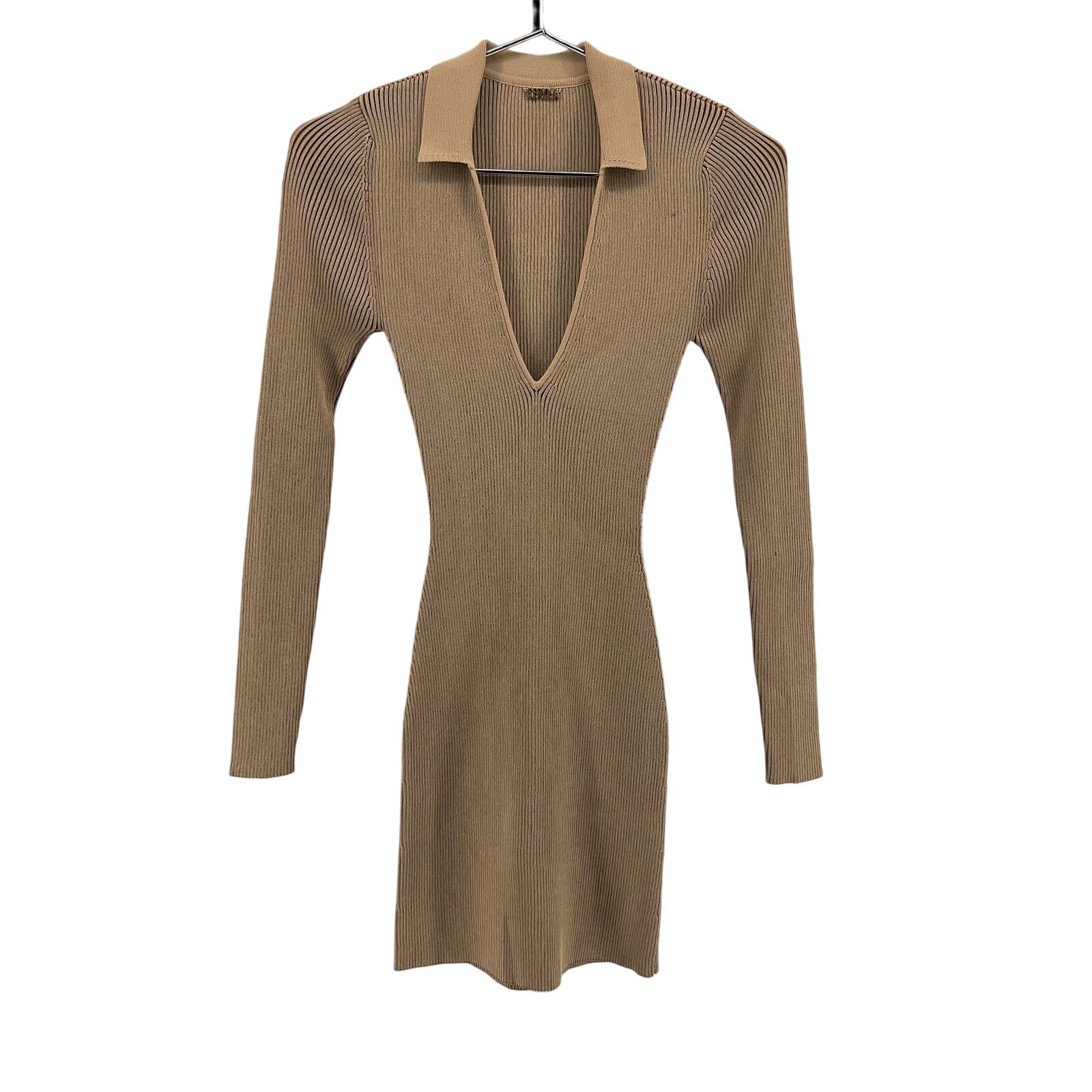 Ser.O.Ya 'Boa' Beige Rayon Rib Knit Dress Size S