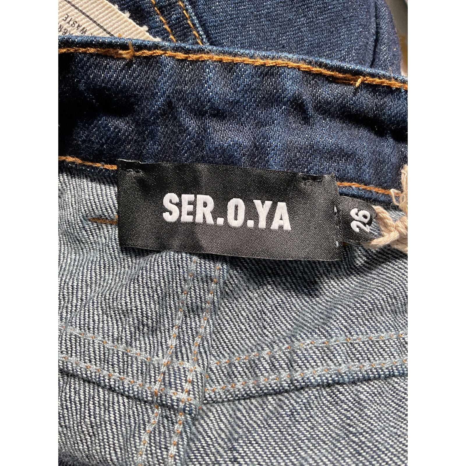 Ser.O.Ya 'Brooklyn' Black High Rise Straight Denim Jean Size 26 - NWT