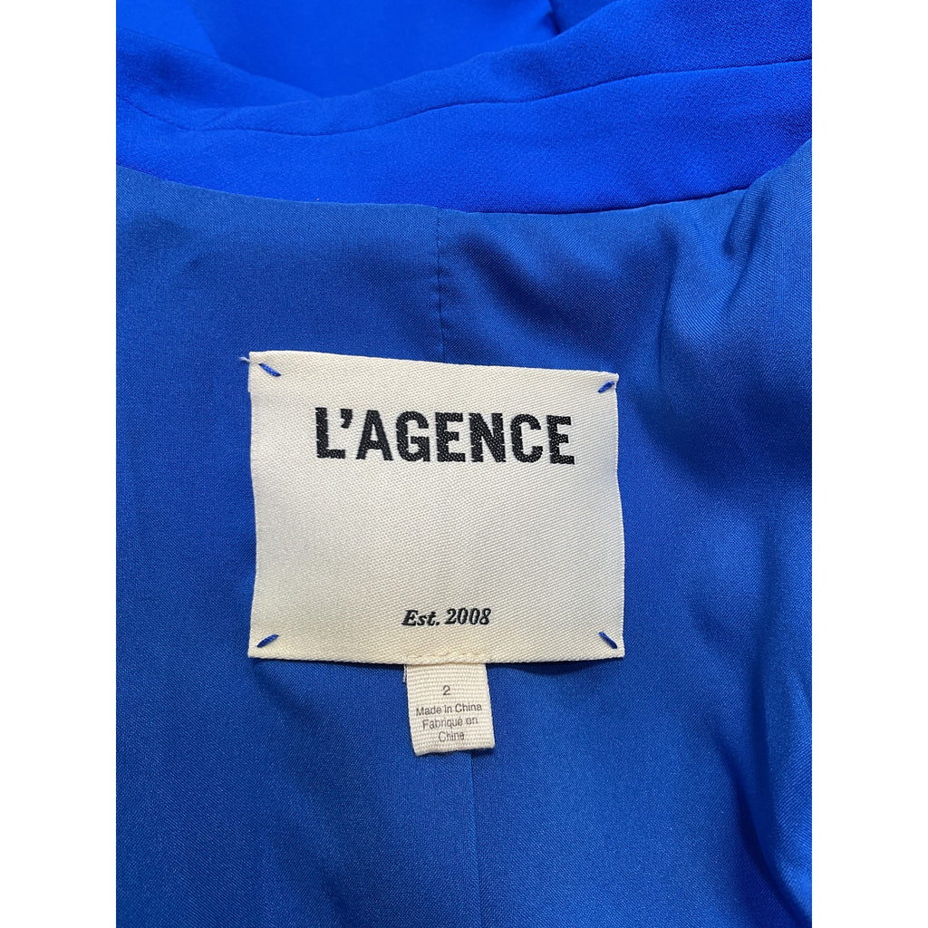 L'Agence 'Chamberlain' Blue Polyester Blazer Size 2