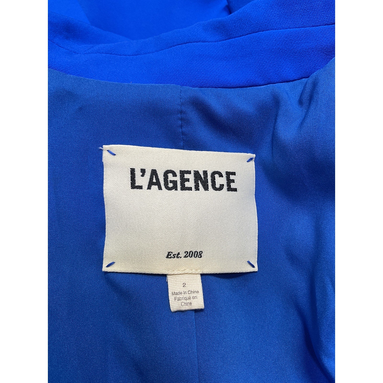 L'Agence 'Chamberlain' Blue Polyester Blazer Size 2
