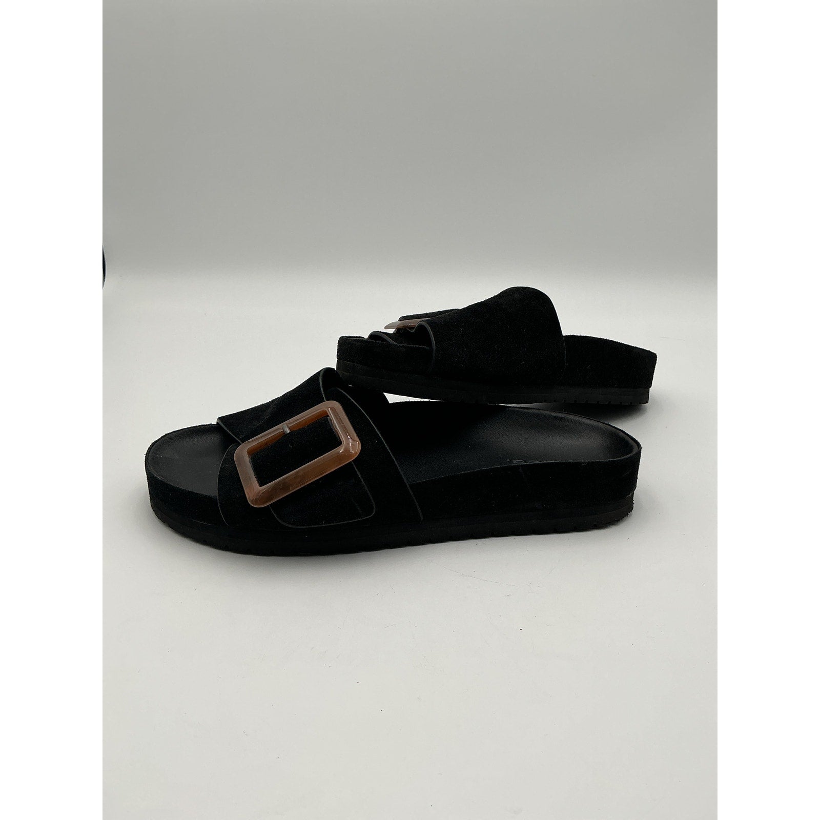 Vince 'Grant' Black Leather Slide Sandal Size 7.5