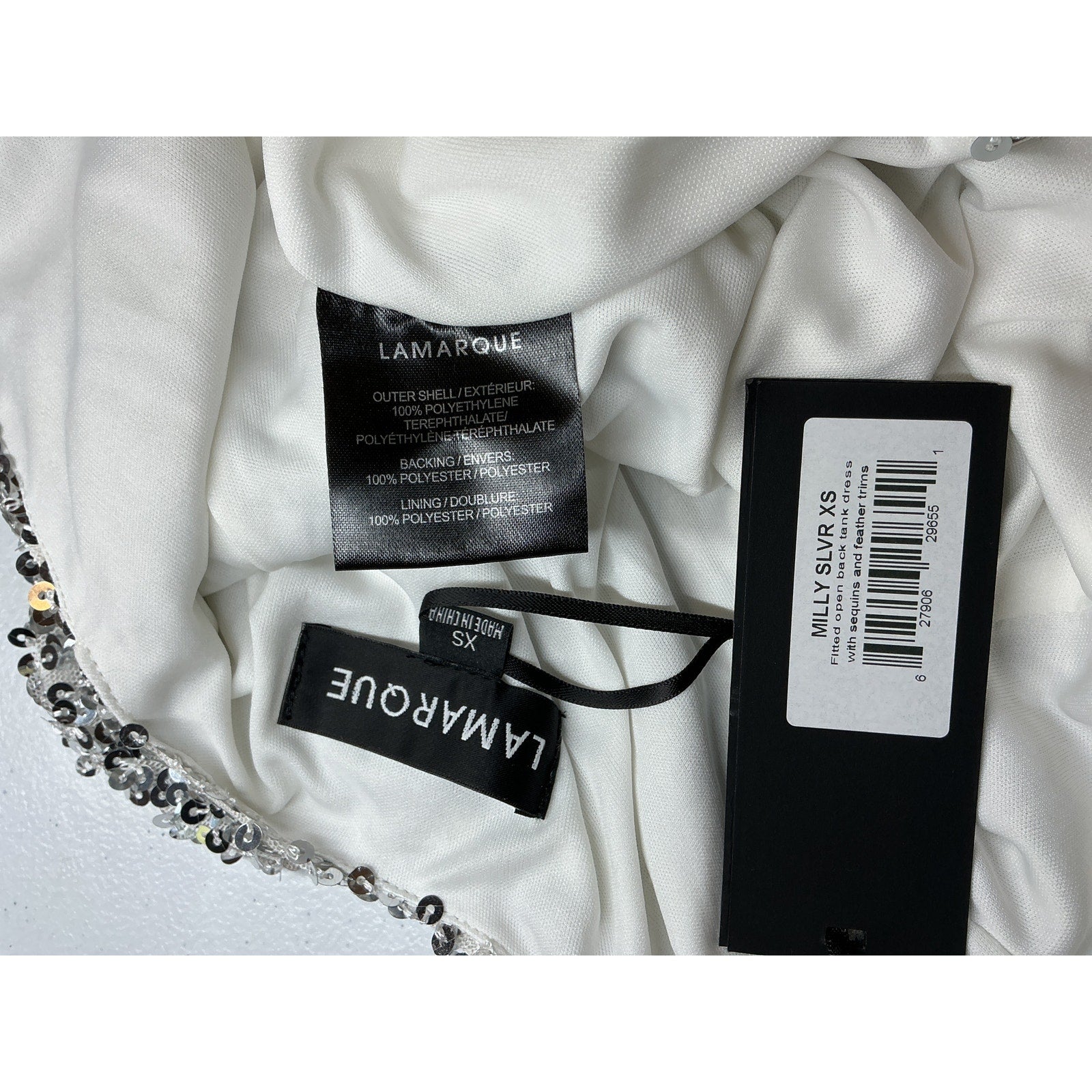Lamarque 'Milly' Silver Polyethylene Dress Size XS - NWT