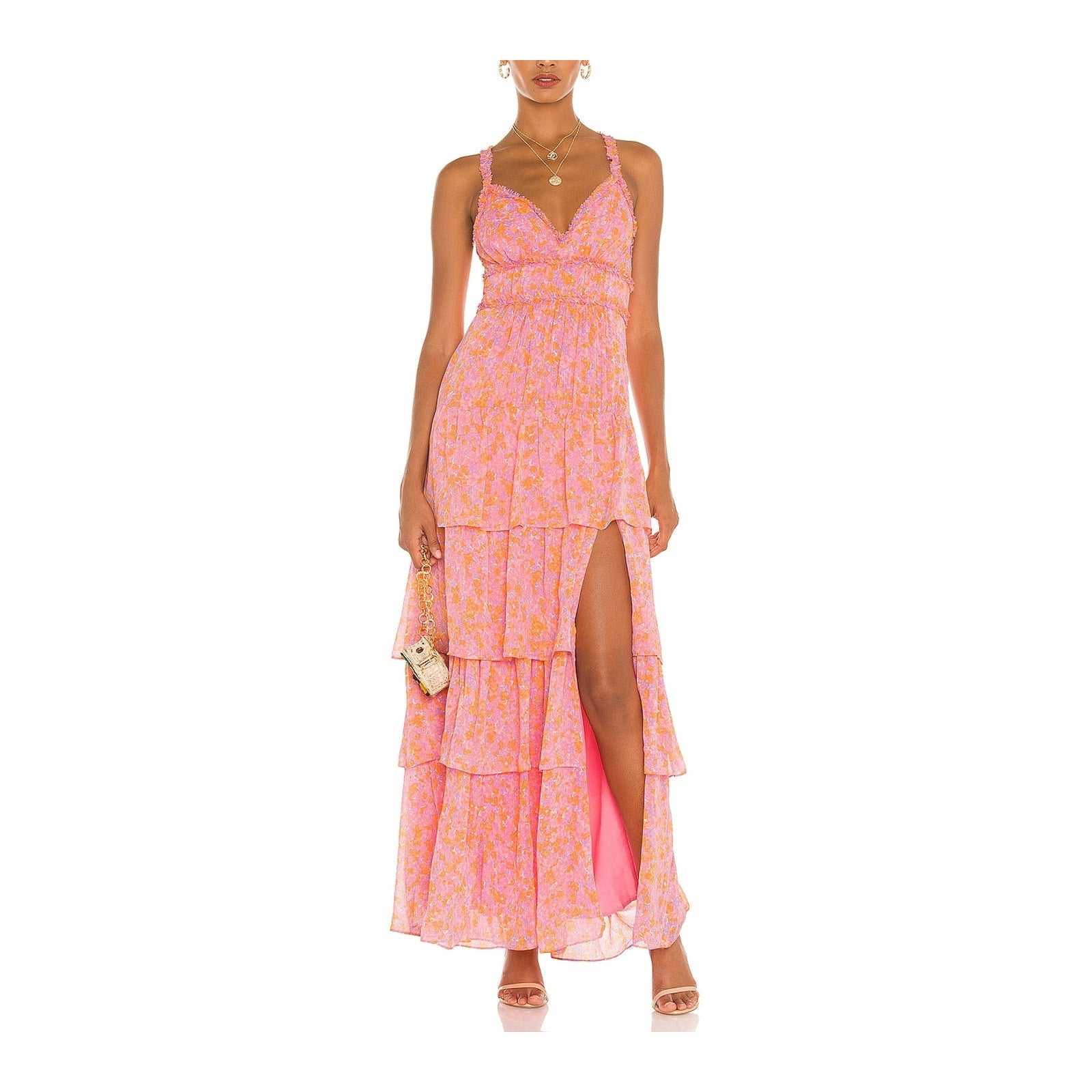 Likely 'Athena' Pink Poly Maxi Dress Size 4