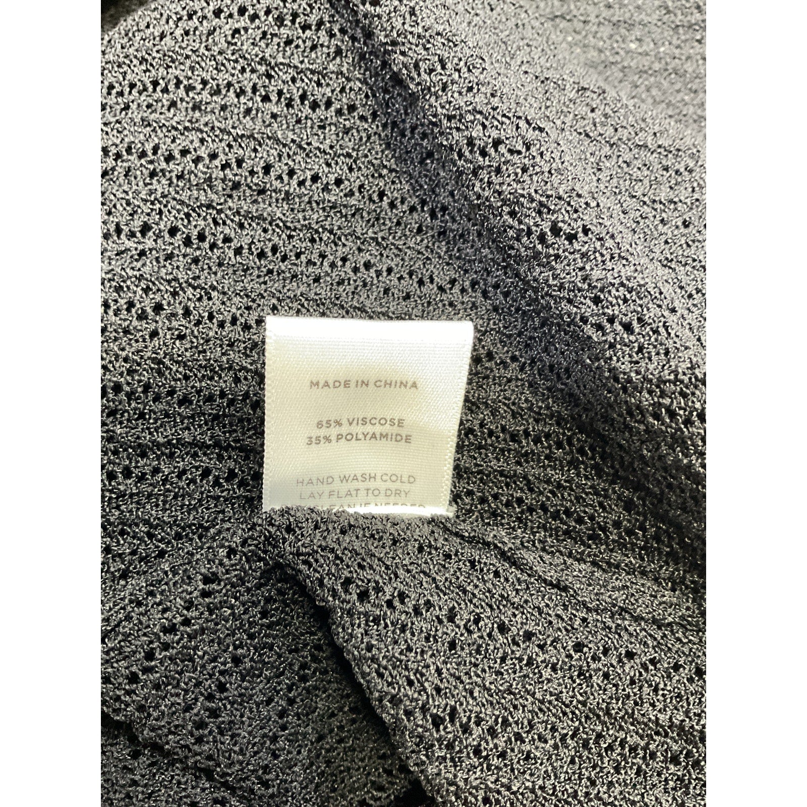 Leset 'Jasmine Pointelle' Black Viscose Crop Cardigan Size XS