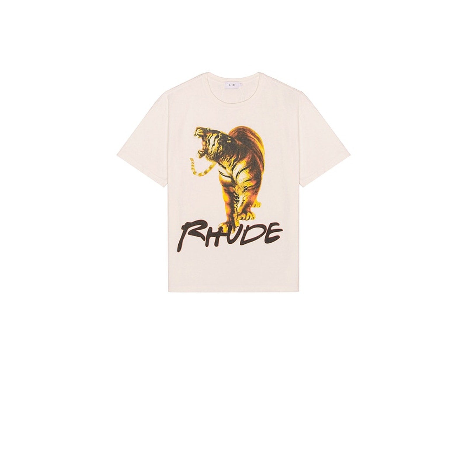 Rhude 'Tiger' Vintage White Cotton Tee Size XL