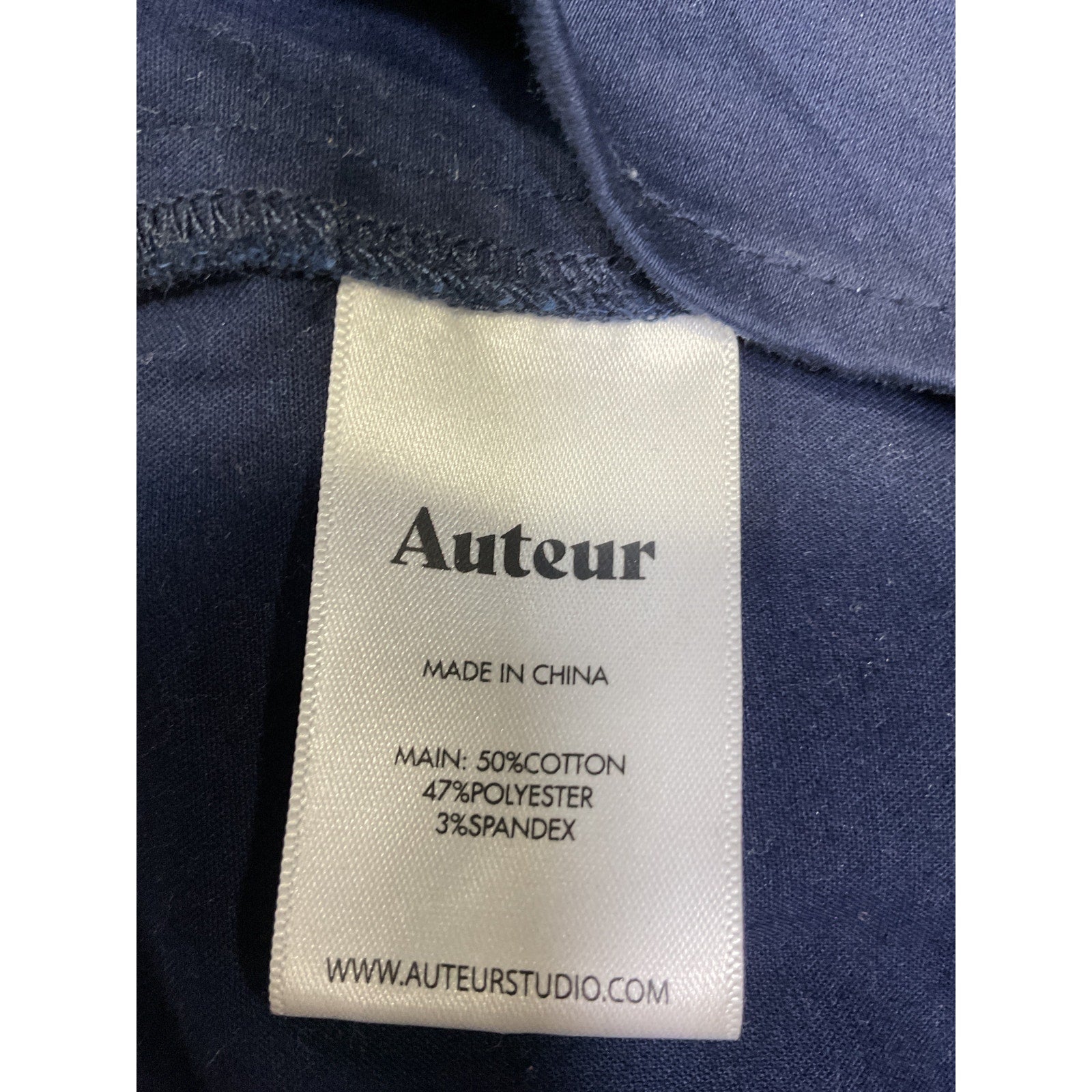 Auteur 'Harri' Navy Poplin Button Top Size M