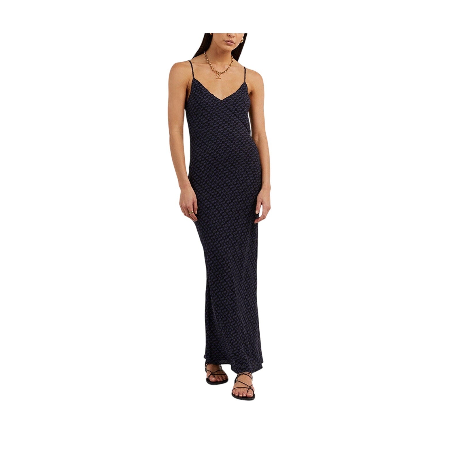 Dissh 'Fame' Blue Viscose Geo Slip Dress Size 6