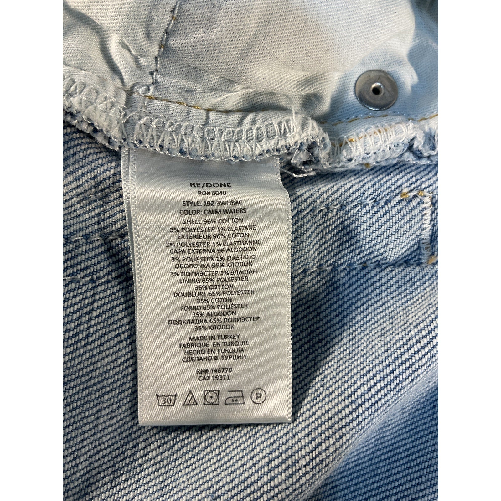 Re/Done '90s' Blue High-Rise Ankle Crop Denim Jeans Size 26